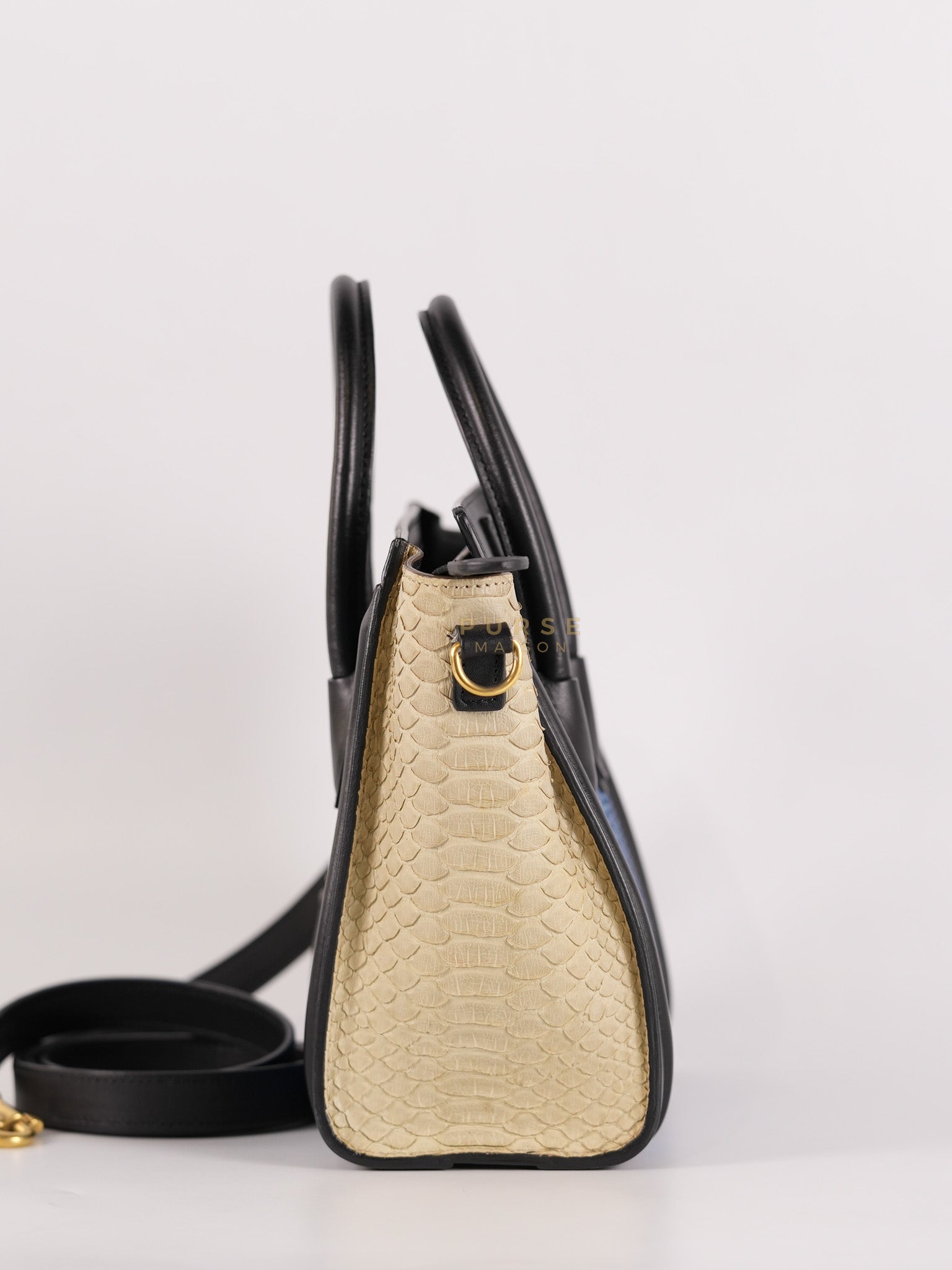 Nano Luggage Tri-color in Python Exotic Leather | Purse Maison Luxury Bags Shop