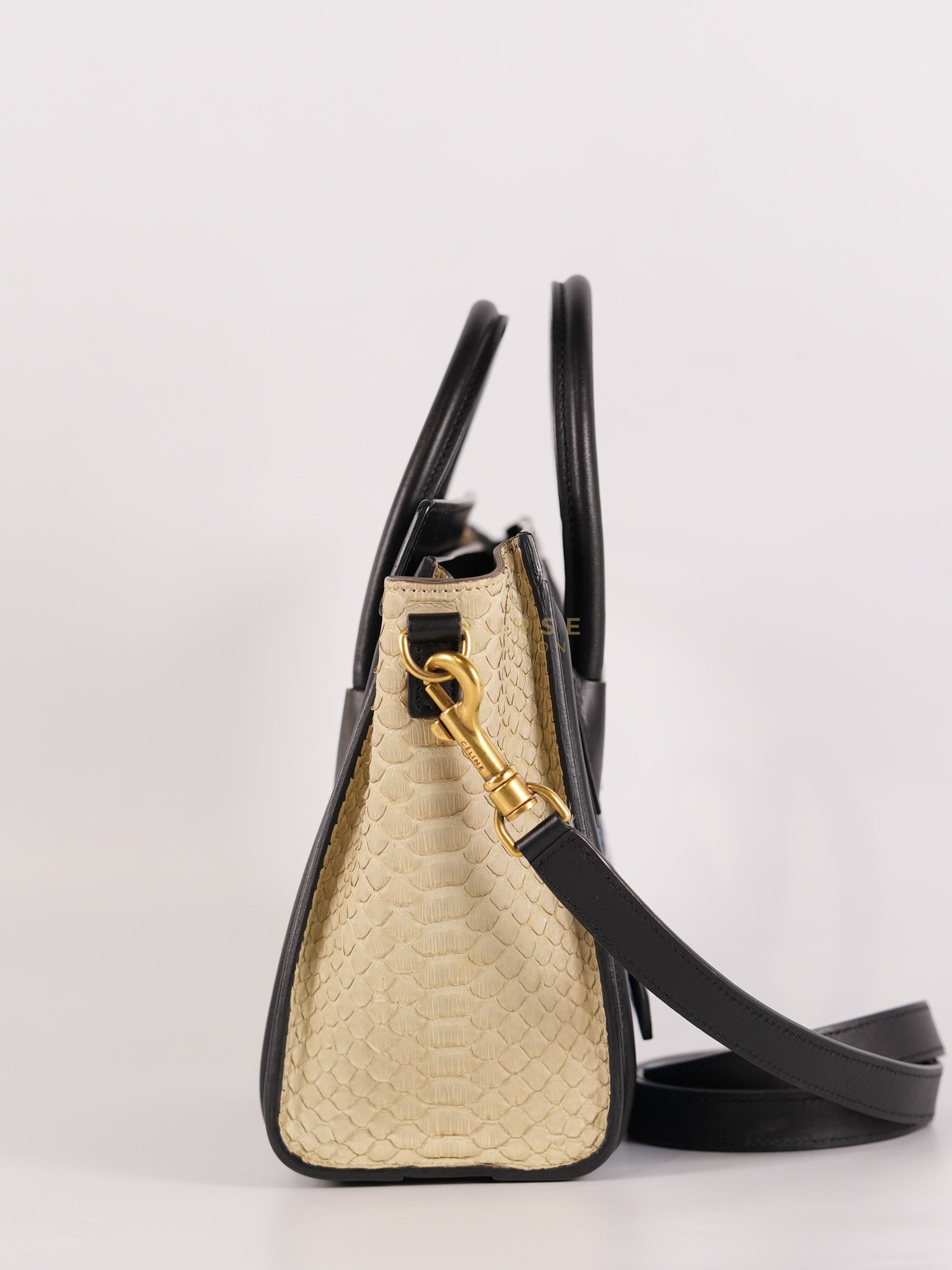 Nano Luggage Tri-color in Python Exotic Leather | Purse Maison Luxury Bags Shop