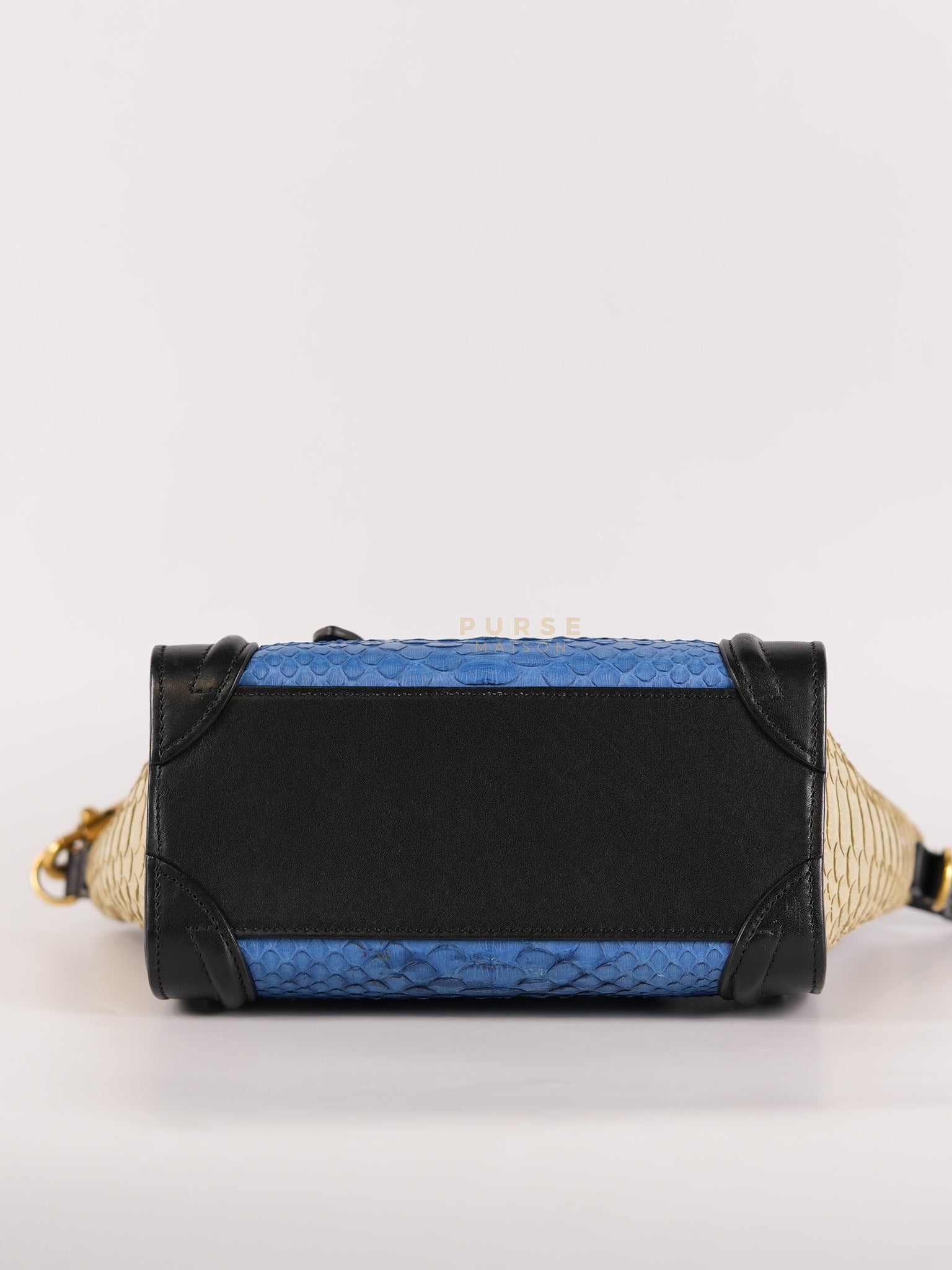 Nano Luggage Tri-color in Python Exotic Leather | Purse Maison Luxury Bags Shop