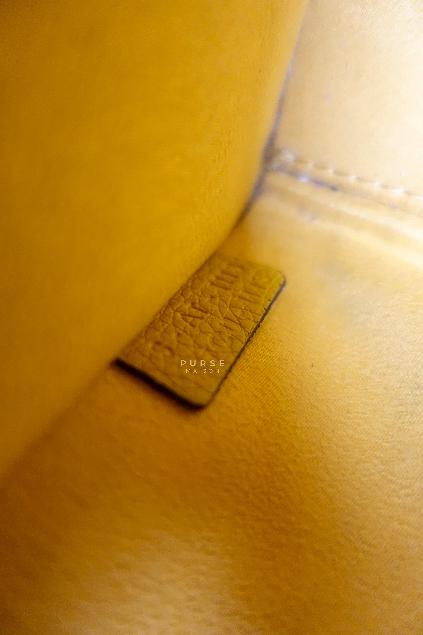 Nano Luggage Yellow Drummed Calfskin Leather Handbag | Purse Maison Luxury Bags Shop