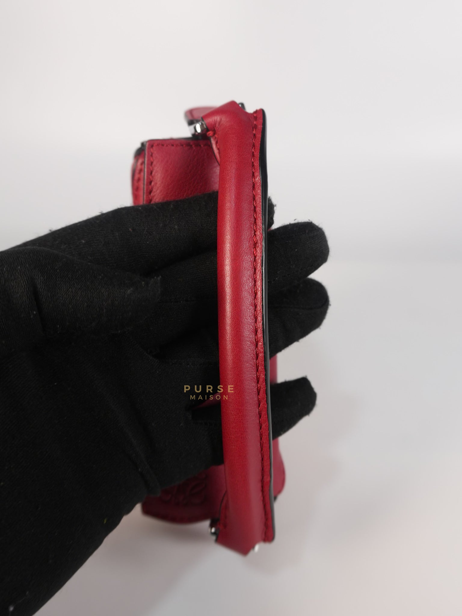 Nano Puzzle in Red Calfskin Leather | Purse Maison Luxury Bags Shop