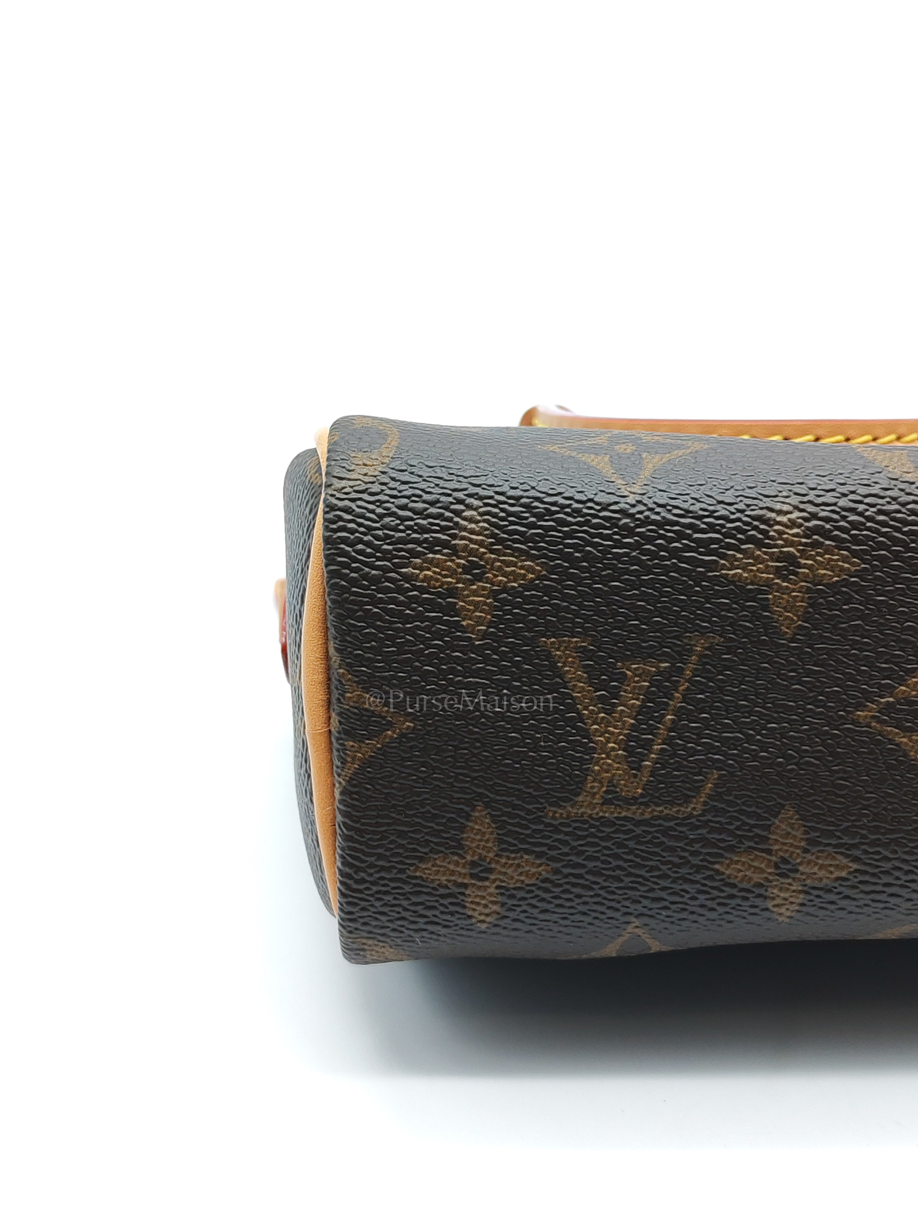 Nano Speedy Bandoulière in Monogram Canvas & Gold Hardware (Datecode: TN3265) | Purse Maison Luxury Bags Shop