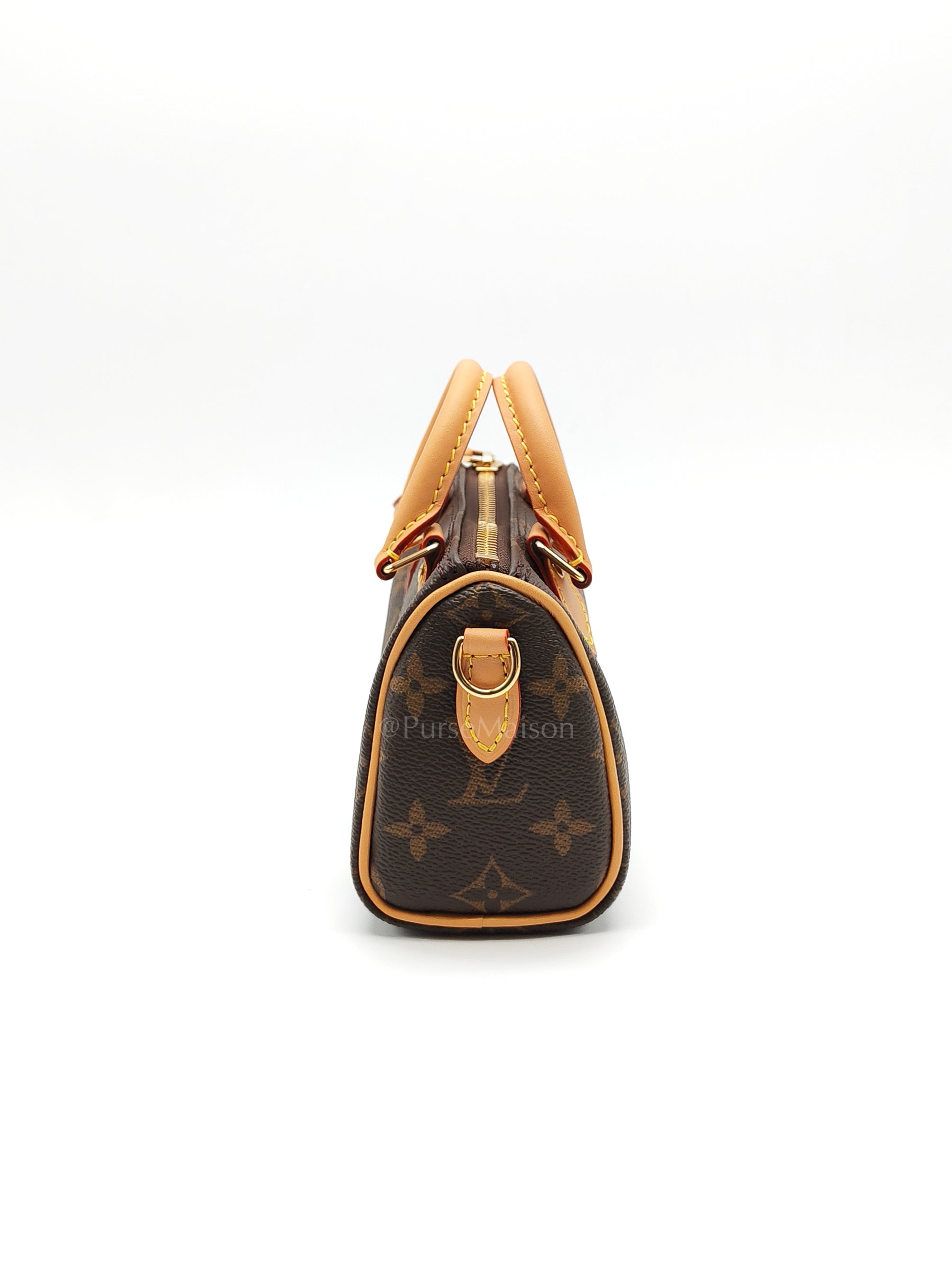 Nano Speedy Bandoulière in Monogram Canvas & Gold Hardware (Datecode: TN3265) | Purse Maison Luxury Bags Shop