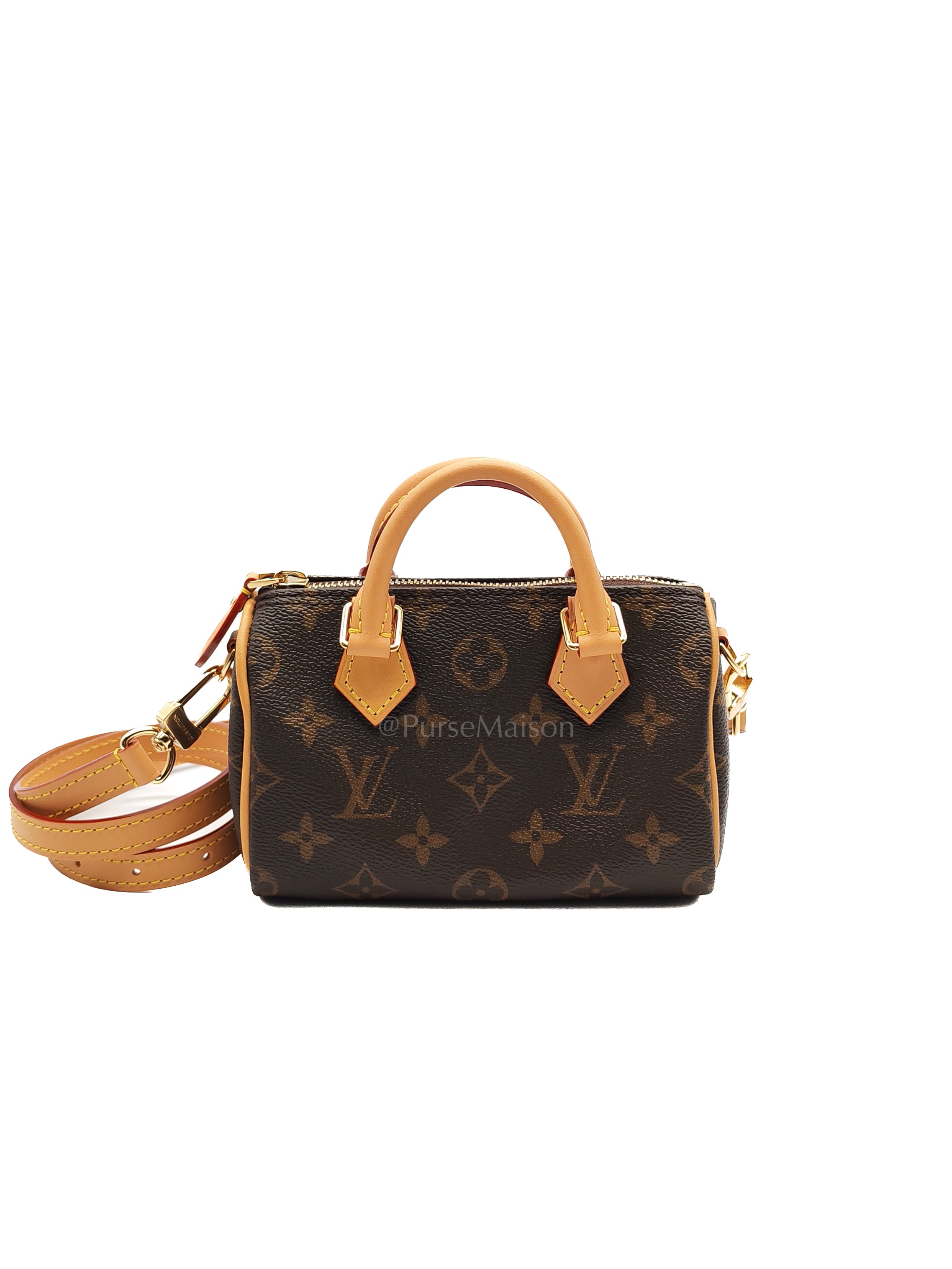 Nano Speedy Bandoulière in Monogram Canvas & Gold Hardware (Datecode: TN3265) | Purse Maison Luxury Bags Shop
