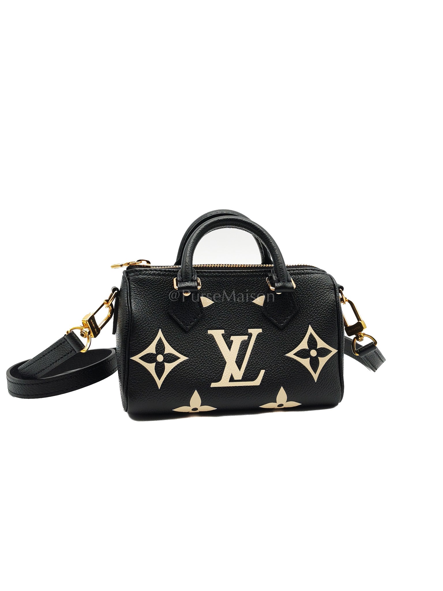 Nano Speedy in Bicolor Monogram Empriente Leather Crossbody Bag (Microchip) | Purse Maison Luxury Bags Shop