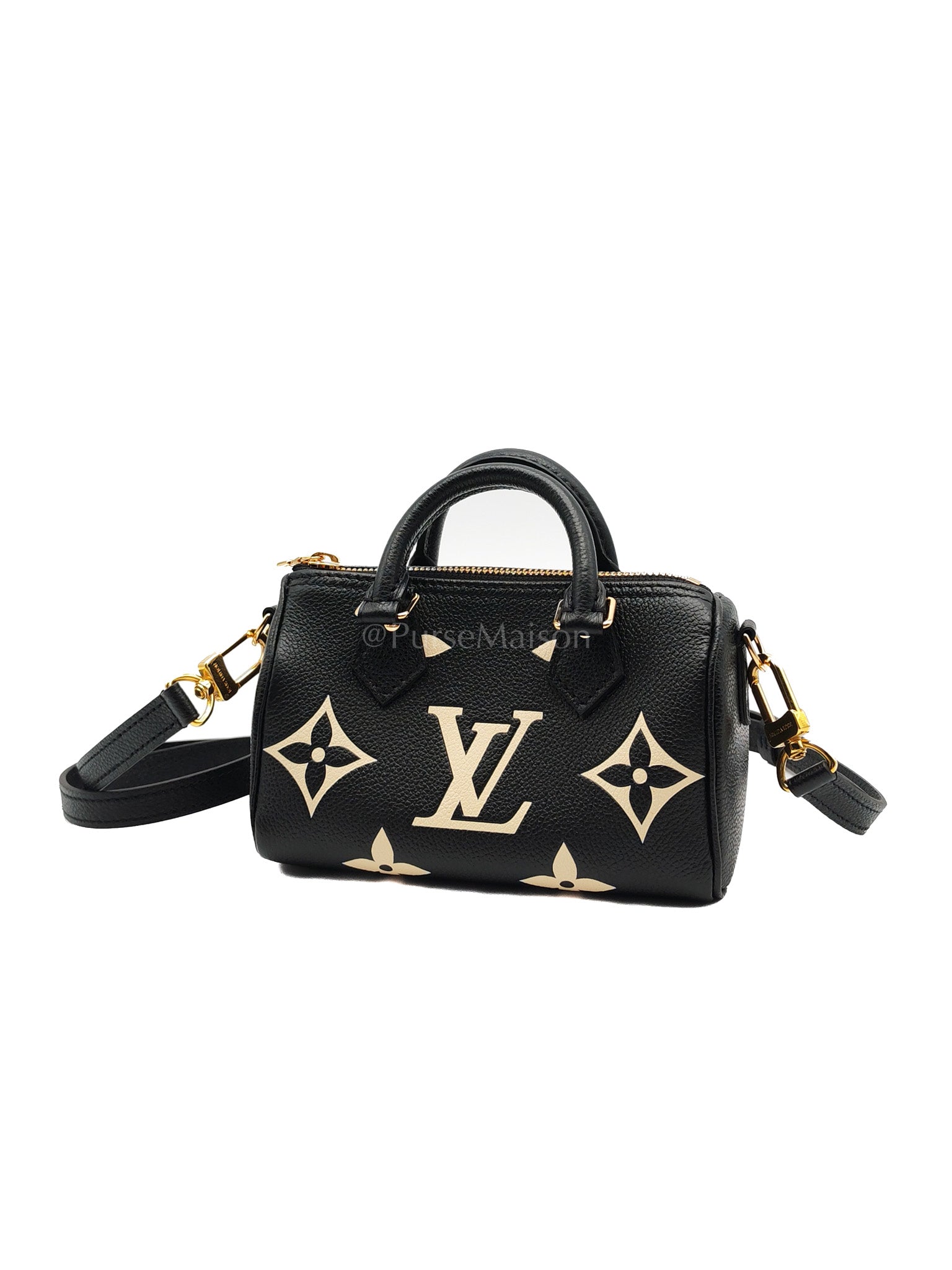 Nano Speedy in Bicolor Monogram Empriente Leather Crossbody Bag (Microchip) | Purse Maison Luxury Bags Shop