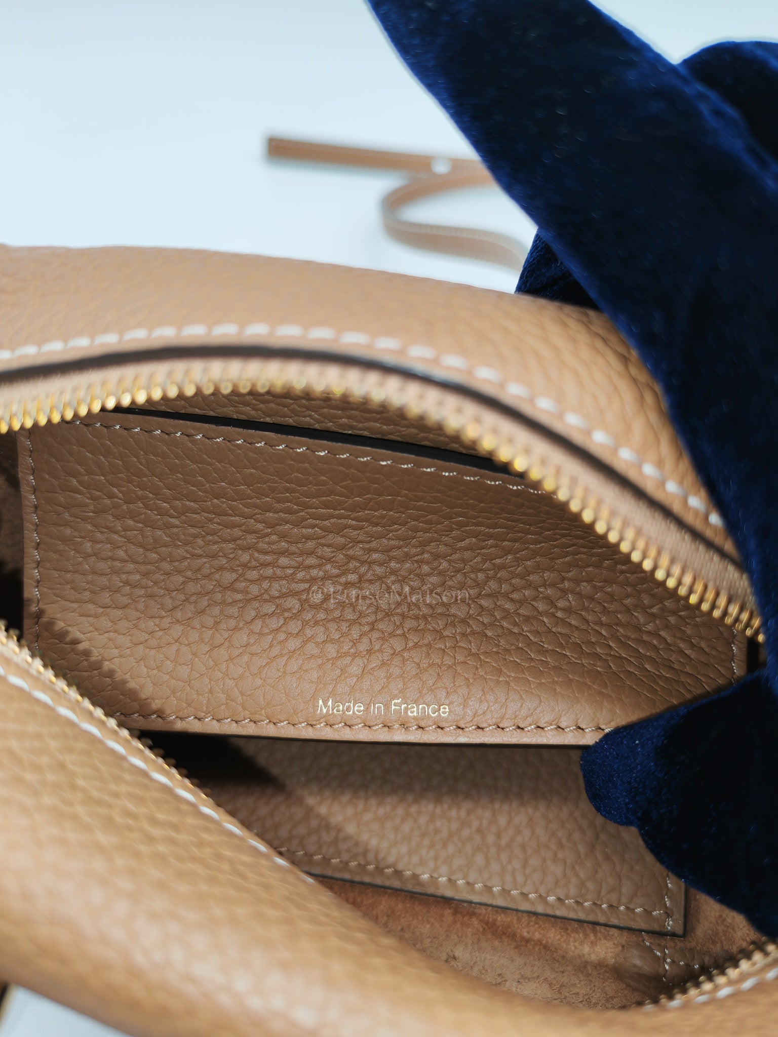 Cool Box Nano Satchel in Brown Taurillon Soft Leather & Gold Hardware