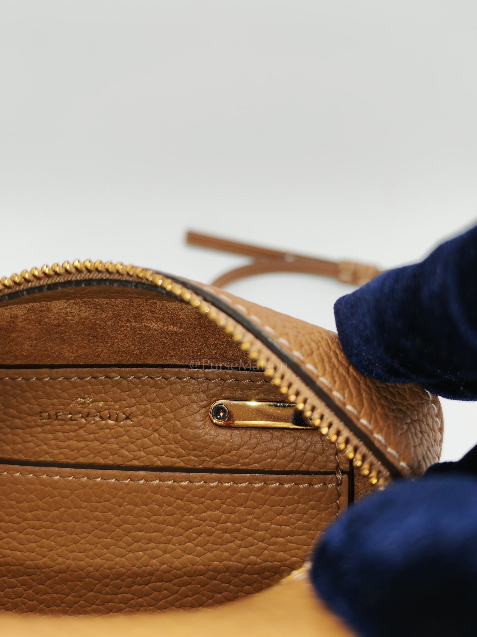 Cool Box Nano Satchel in Brown Taurillon Soft Leather & Gold Hardware