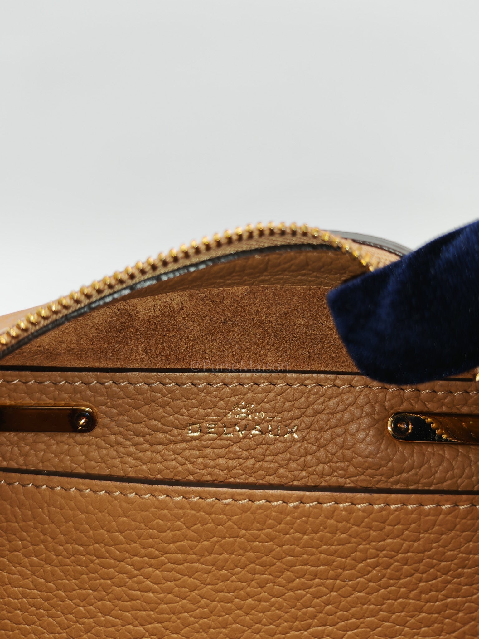 Cool Box Nano Satchel in Brown Taurillon Soft Leather & Gold Hardware