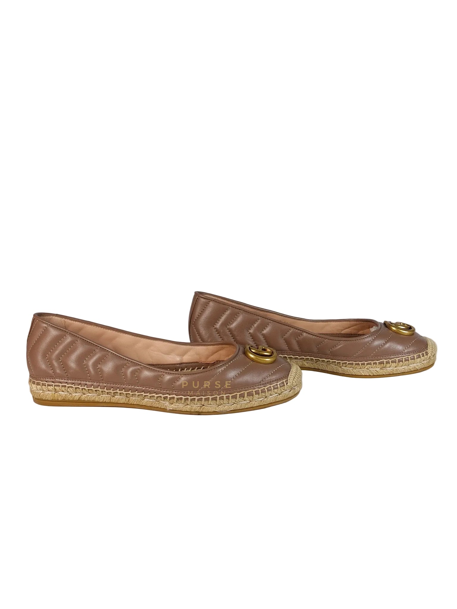 Nappa Matelasse GG Marmont Espadrilles Shoes in Porcelain Rose for Women Size 39 EU (24.5) | Purse Maison Luxury Bags Shop