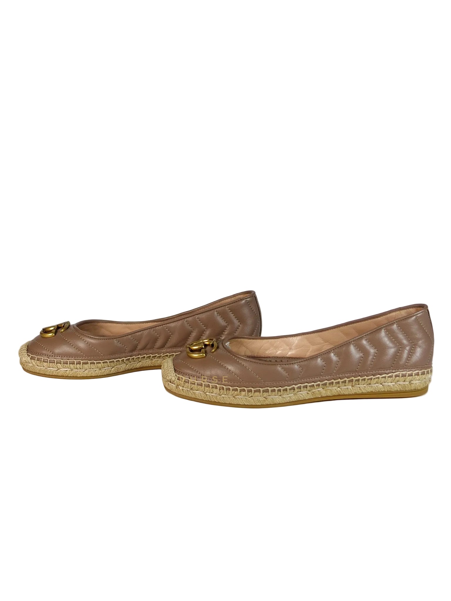 Nappa Matelasse GG Marmont Espadrilles Shoes in Porcelain Rose for Women Size 39 EU (24.5) | Purse Maison Luxury Bags Shop