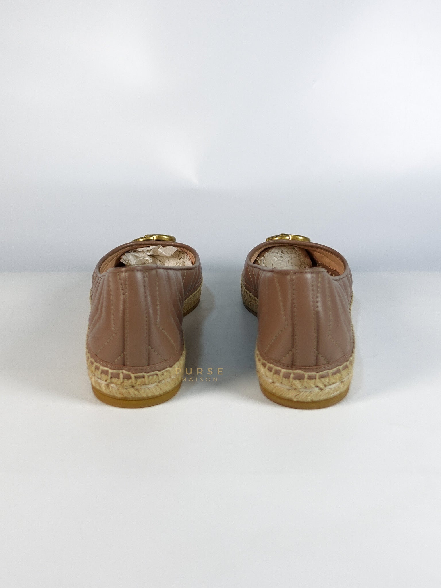 Nappa Matelasse GG Marmont Espadrilles Shoes in Porcelain Rose for Women Size 39 EU (24.5) | Purse Maison Luxury Bags Shop