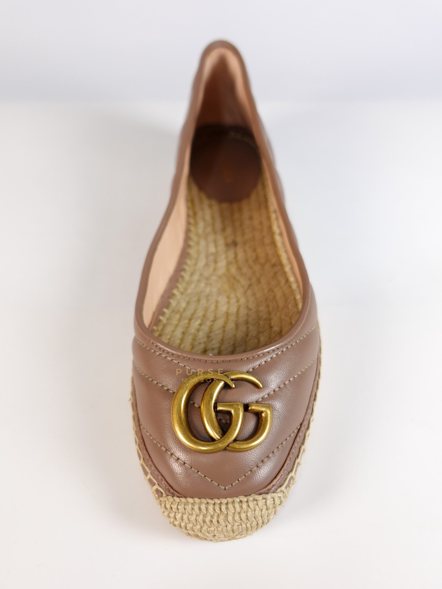 Nappa Matelasse GG Marmont Espadrilles Shoes in Porcelain Rose for Women Size 39 EU (24.5) | Purse Maison Luxury Bags Shop
