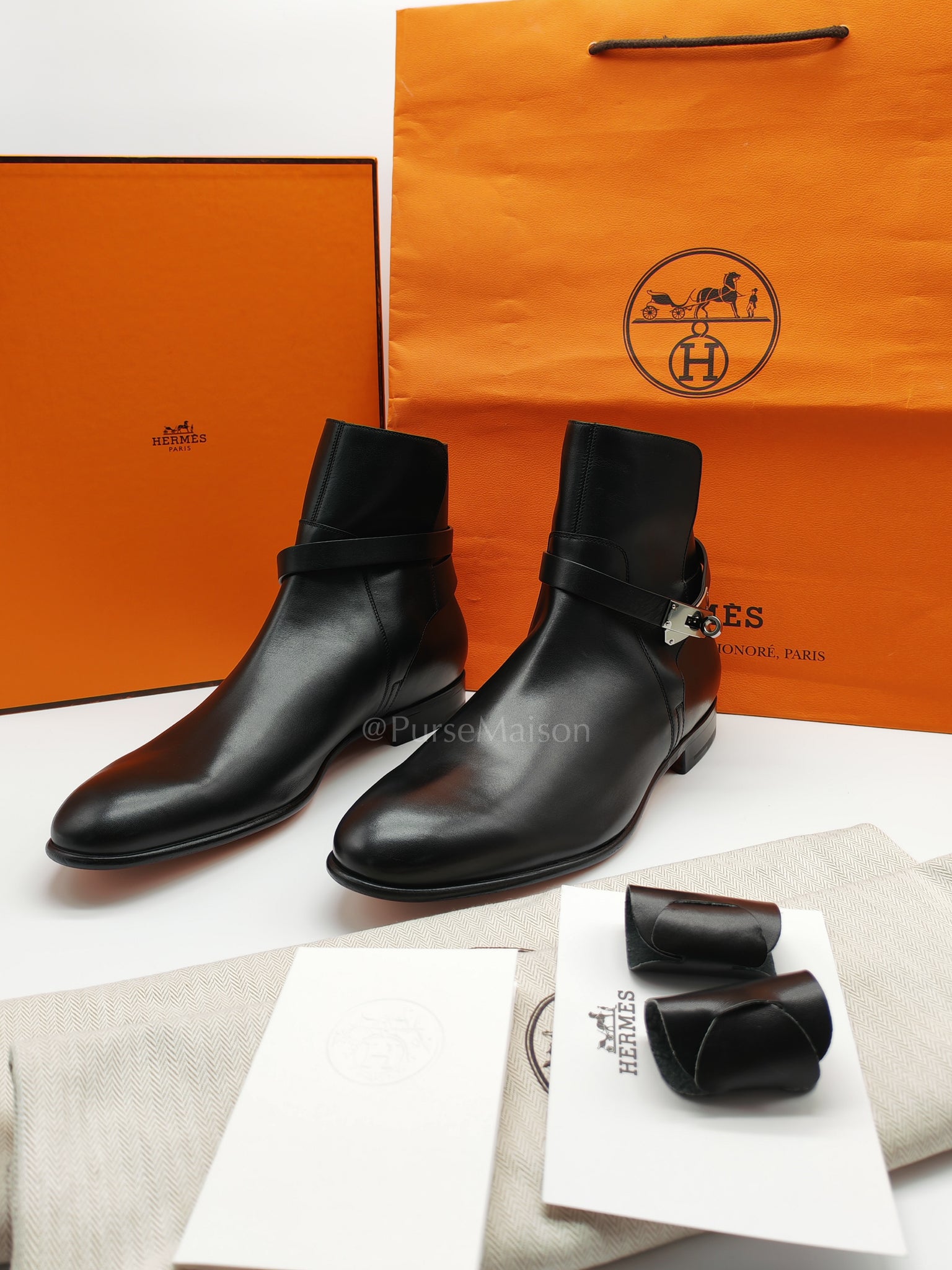 Neo Ankle Boots Noir (Black) in Calfskin Leather Size 44.5 EU (29 CM) | Purse Maison Luxury Bags Shop
