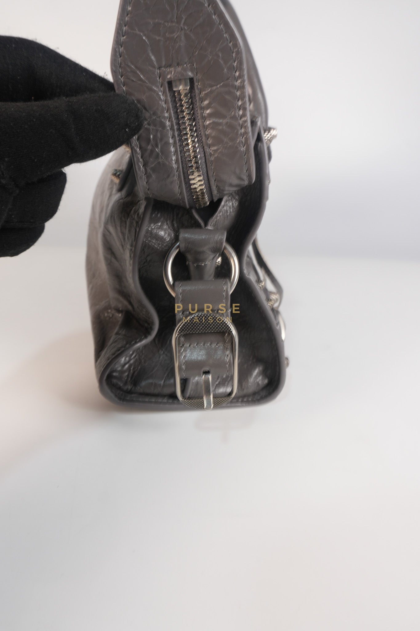 Neo Cagole Arena XS in Dark Grey Agneau Leather | Purse Maison Luxury Bags Shop