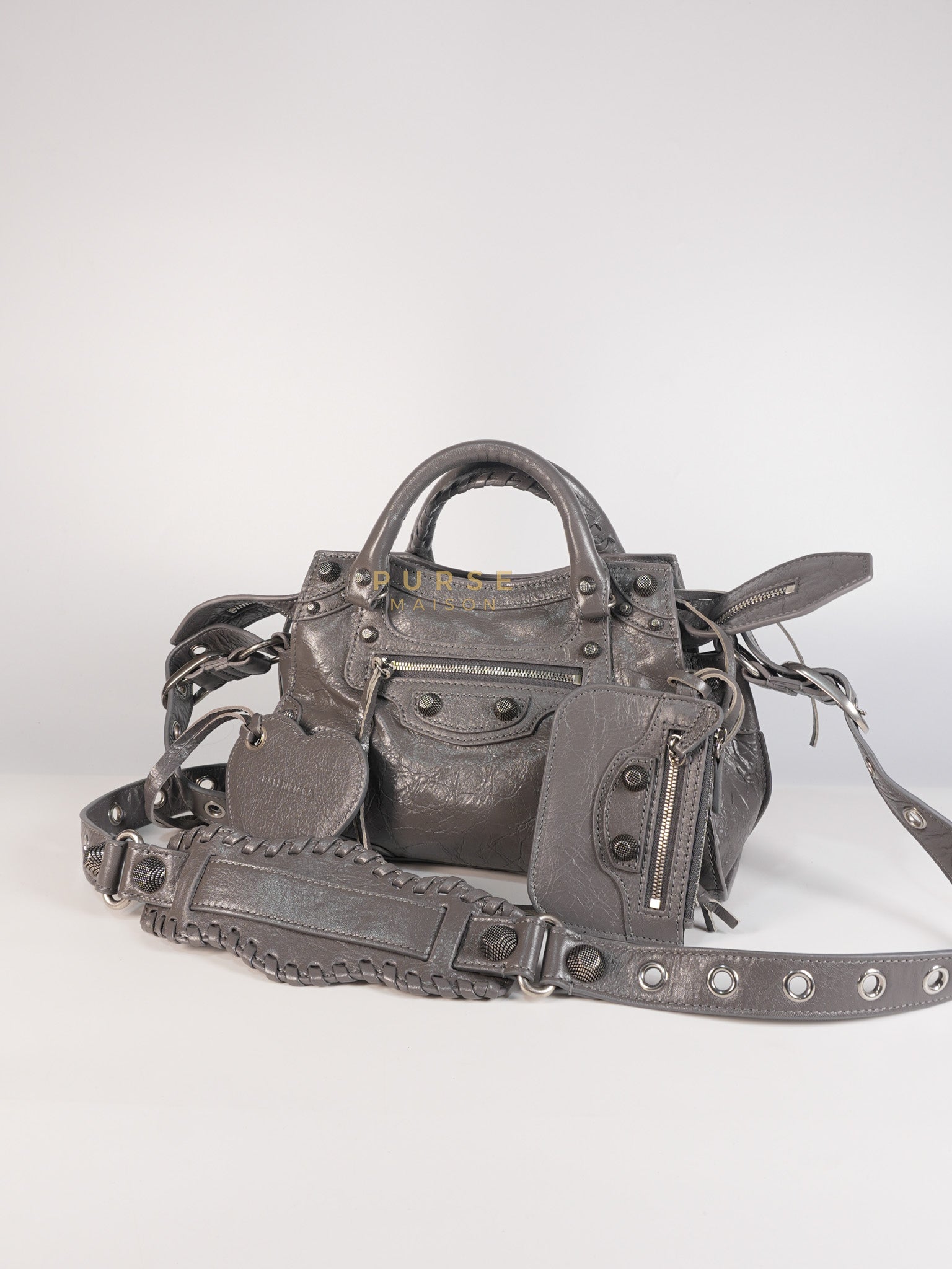 Neo Cagole Arena XS in Dark Grey Agneau Leather | Purse Maison Luxury Bags Shop