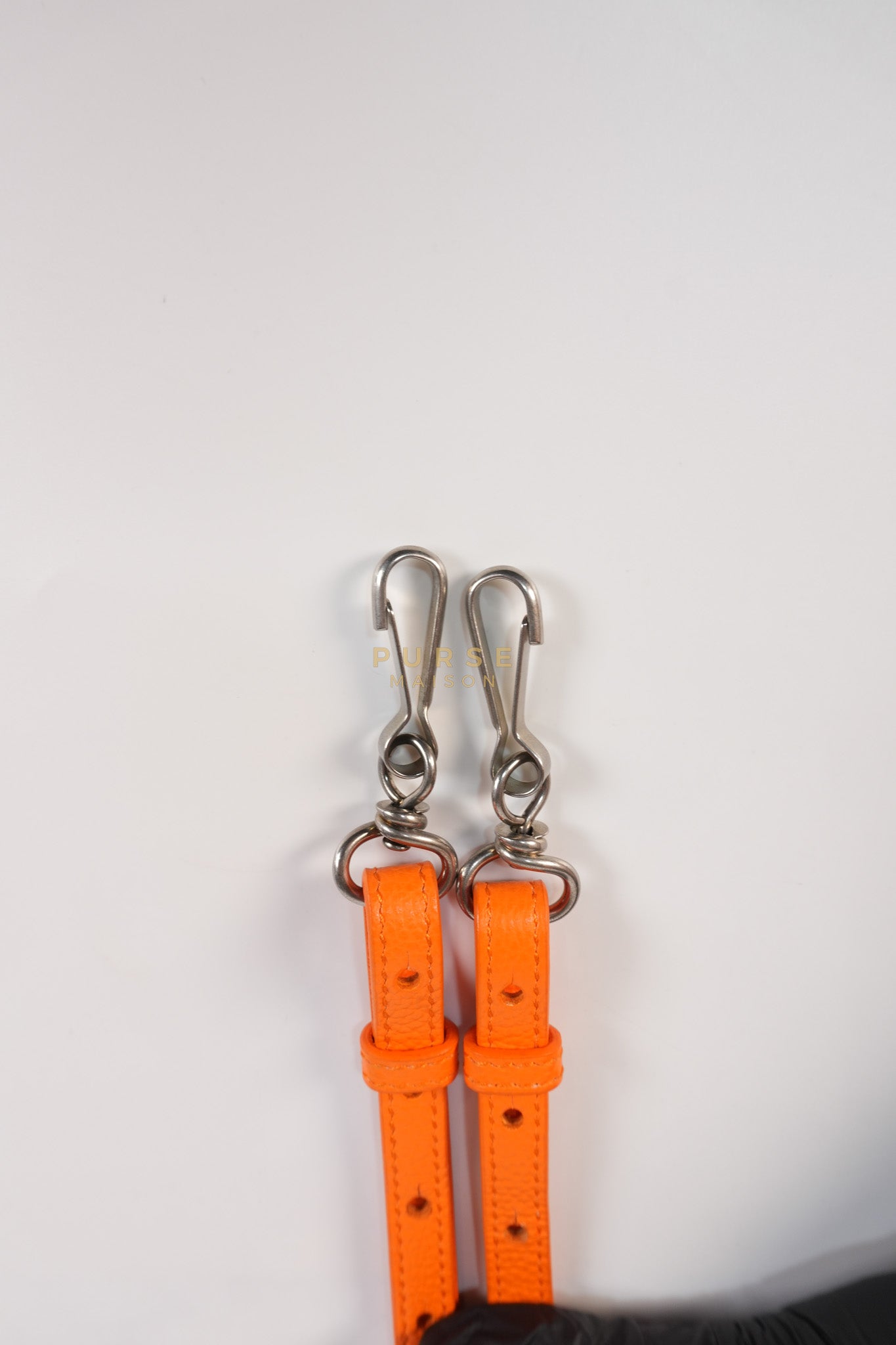 Neo Classic City Mini Handbag in Orange Grained Calfskin Leather & Silver Hardware | Purse Maison Luxury Bags Shop