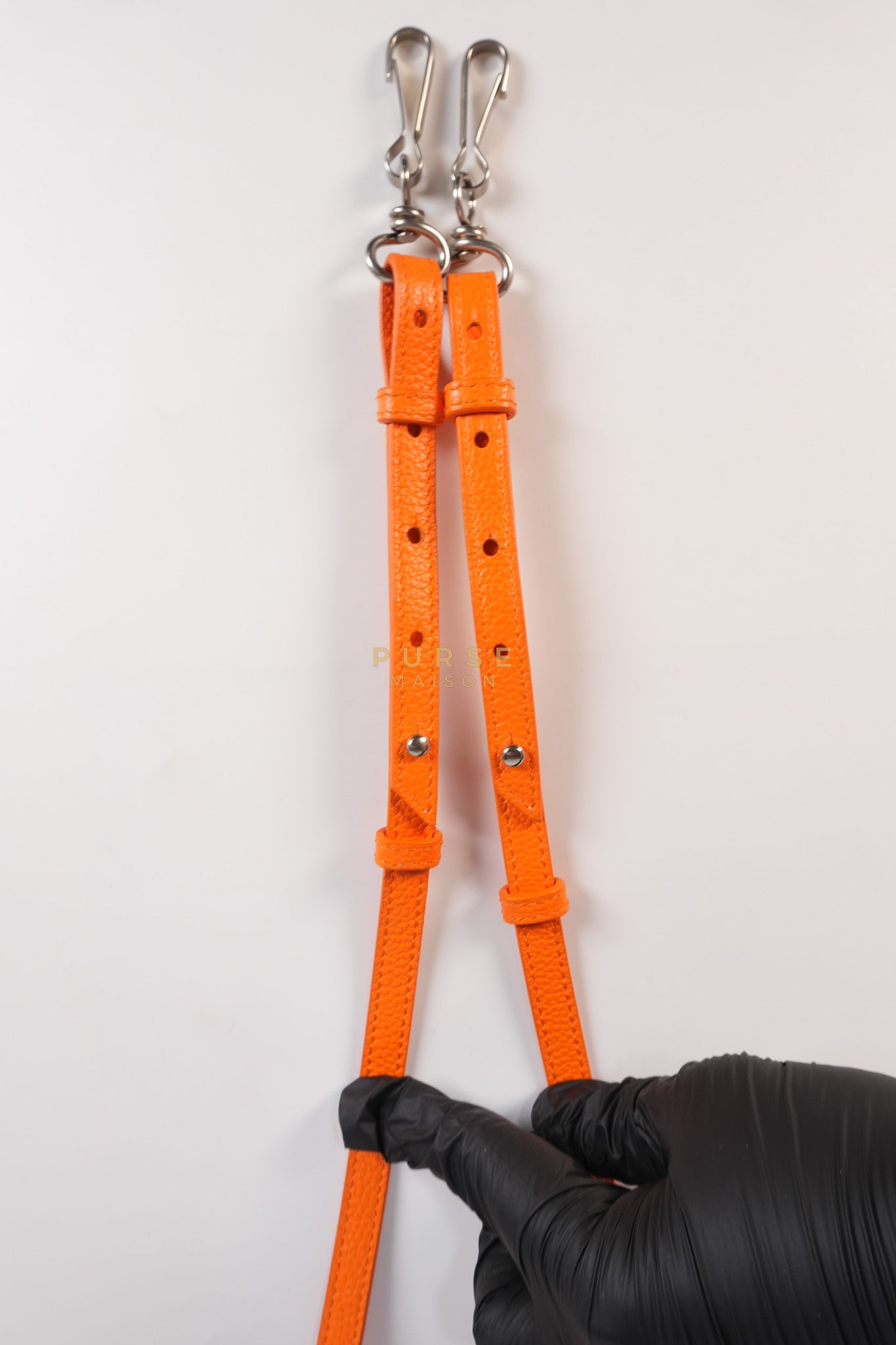 Neo Classic City Mini Handbag in Orange Grained Calfskin Leather & Silver Hardware | Purse Maison Luxury Bags Shop