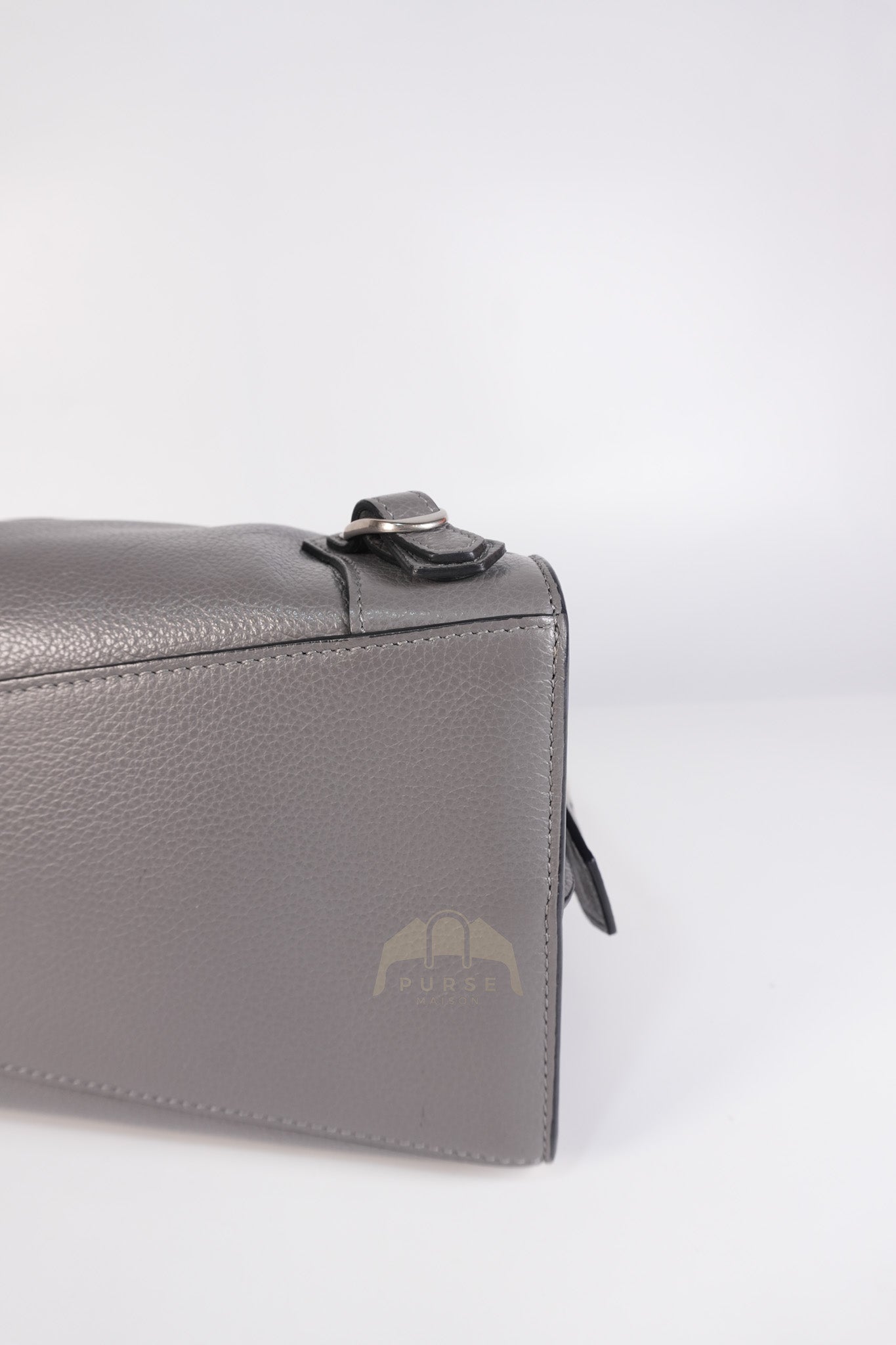 Neo Classic City Small Bag in Grey Grained Calfskin Leather & Silver Hardware | Purse Maison Luxury Bags Shop