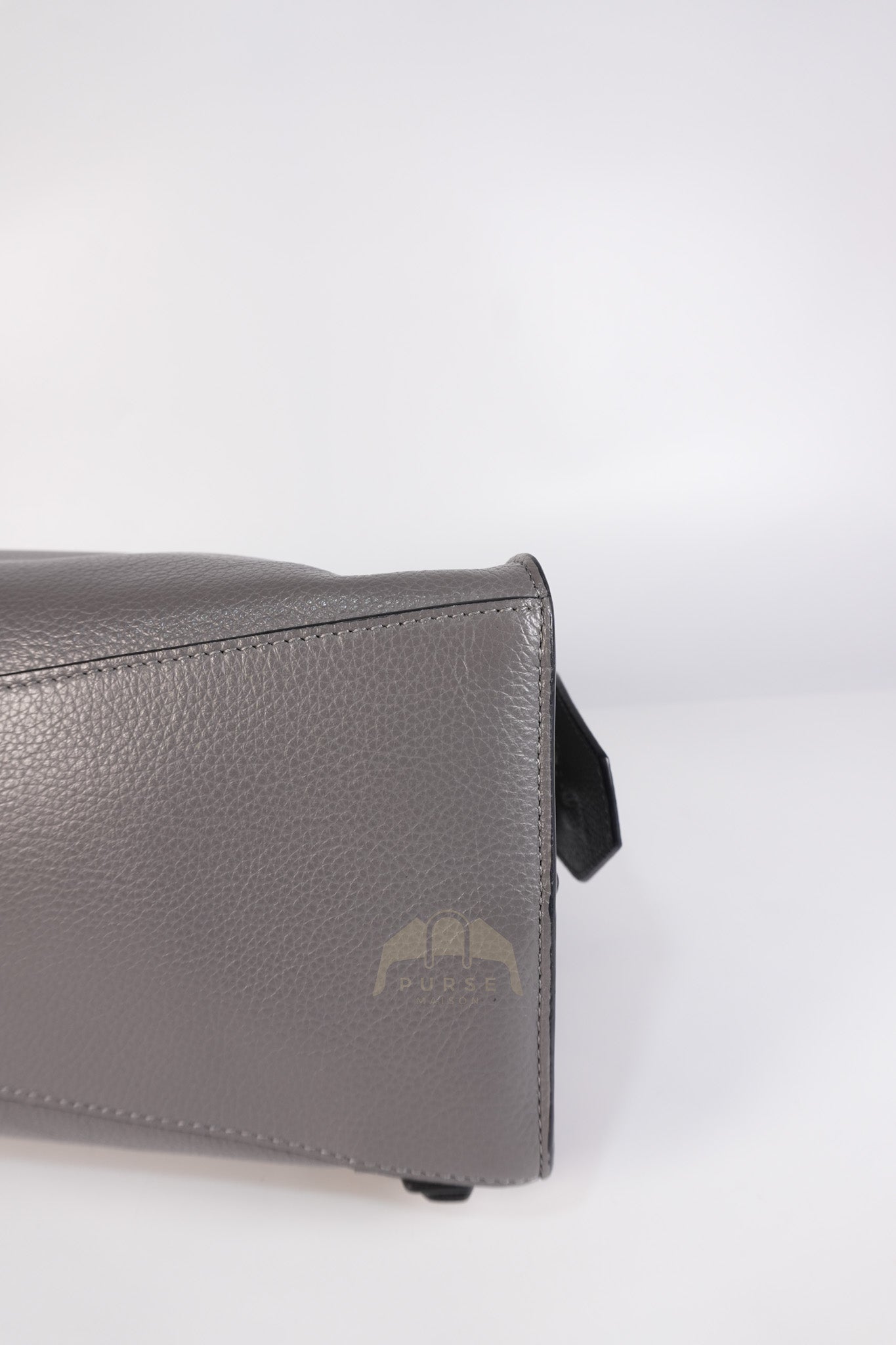 Neo Classic City Small Bag in Grey Grained Calfskin Leather & Silver Hardware | Purse Maison Luxury Bags Shop