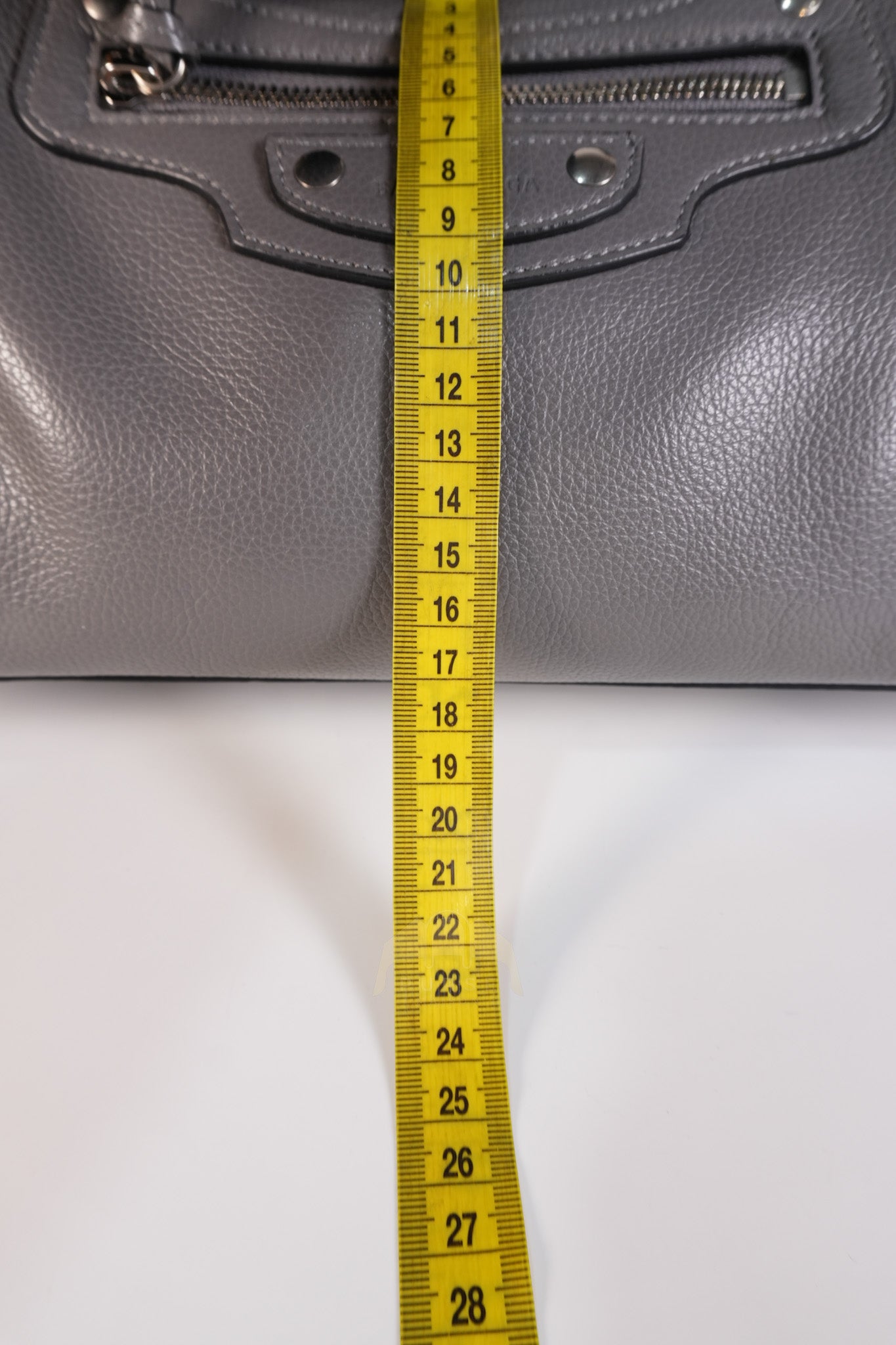 Neo Classic City Small Bag in Grey Grained Calfskin Leather & Silver Hardware | Purse Maison Luxury Bags Shop