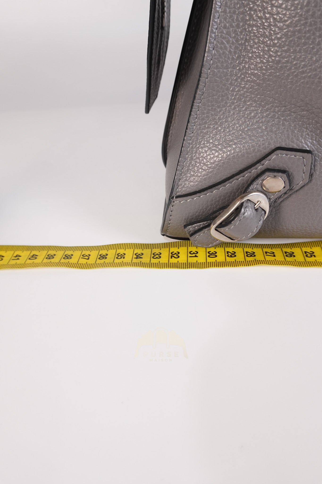 Neo Classic City Small Bag in Grey Grained Calfskin Leather & Silver Hardware | Purse Maison Luxury Bags Shop