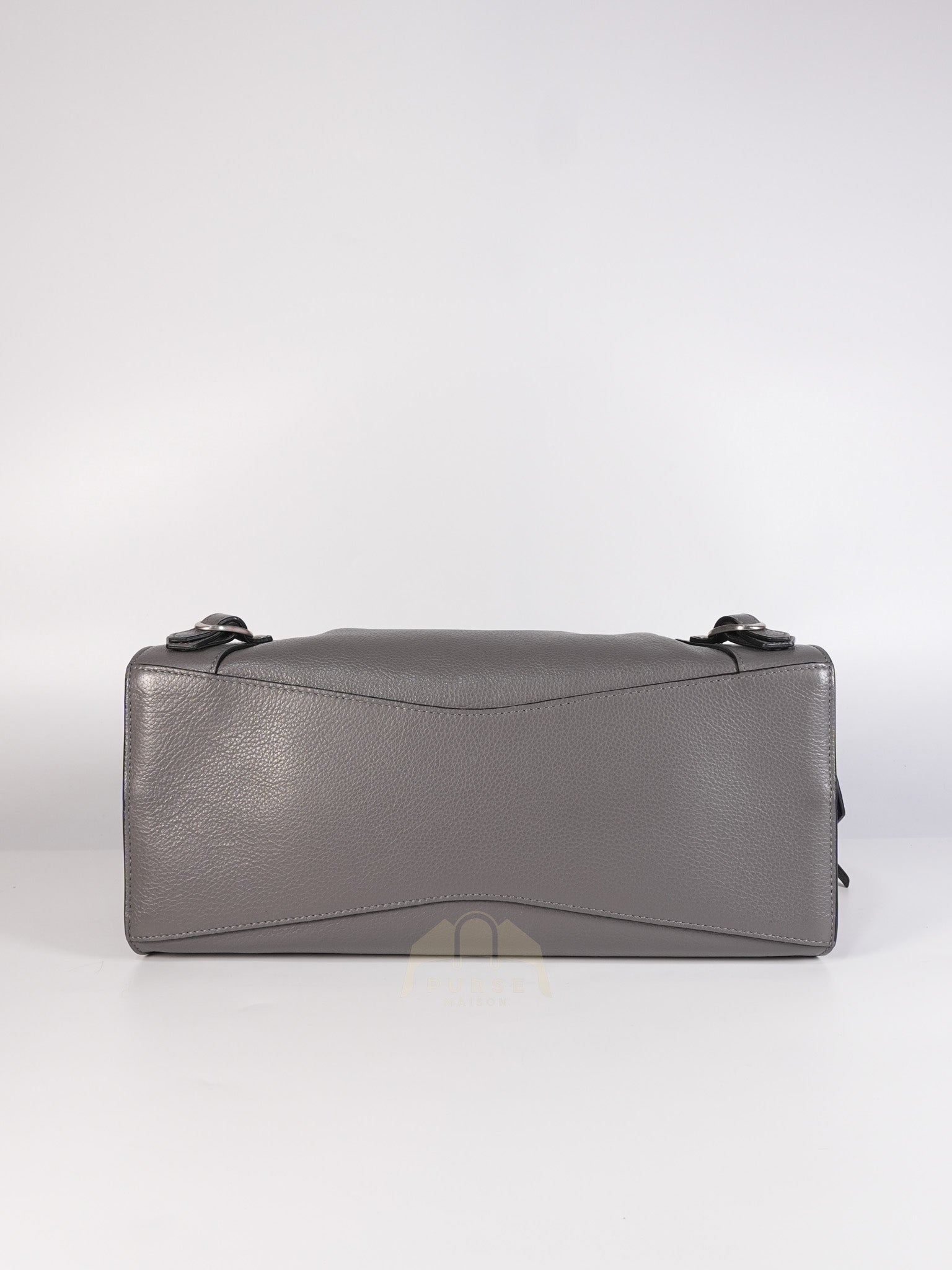 Neo Classic City Small Bag in Grey Grained Calfskin Leather & Silver Hardware | Purse Maison Luxury Bags Shop