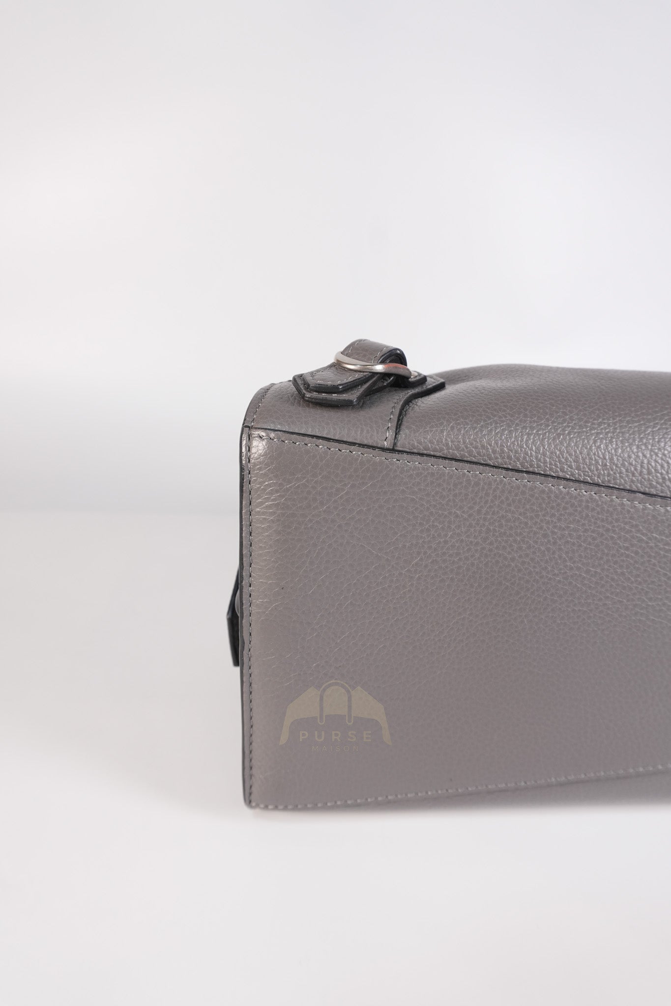 Neo Classic City Small Bag in Grey Grained Calfskin Leather & Silver Hardware | Purse Maison Luxury Bags Shop