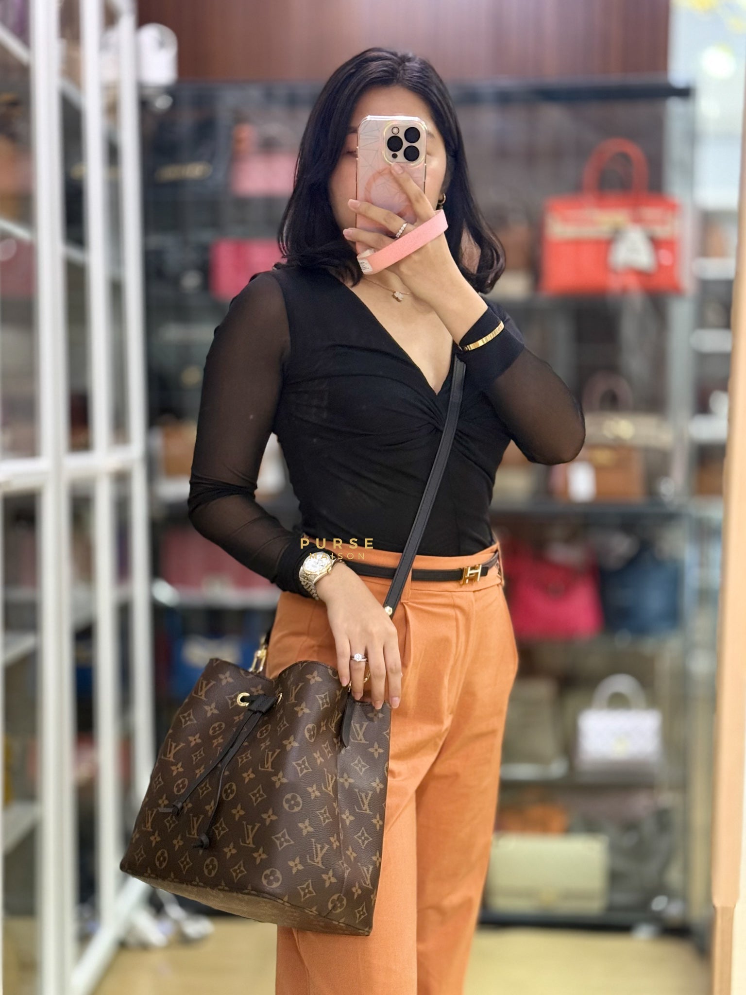 Neo Noe Monogram Canvas Noir (Microchip) | Purse Maison Luxury Bags Shop