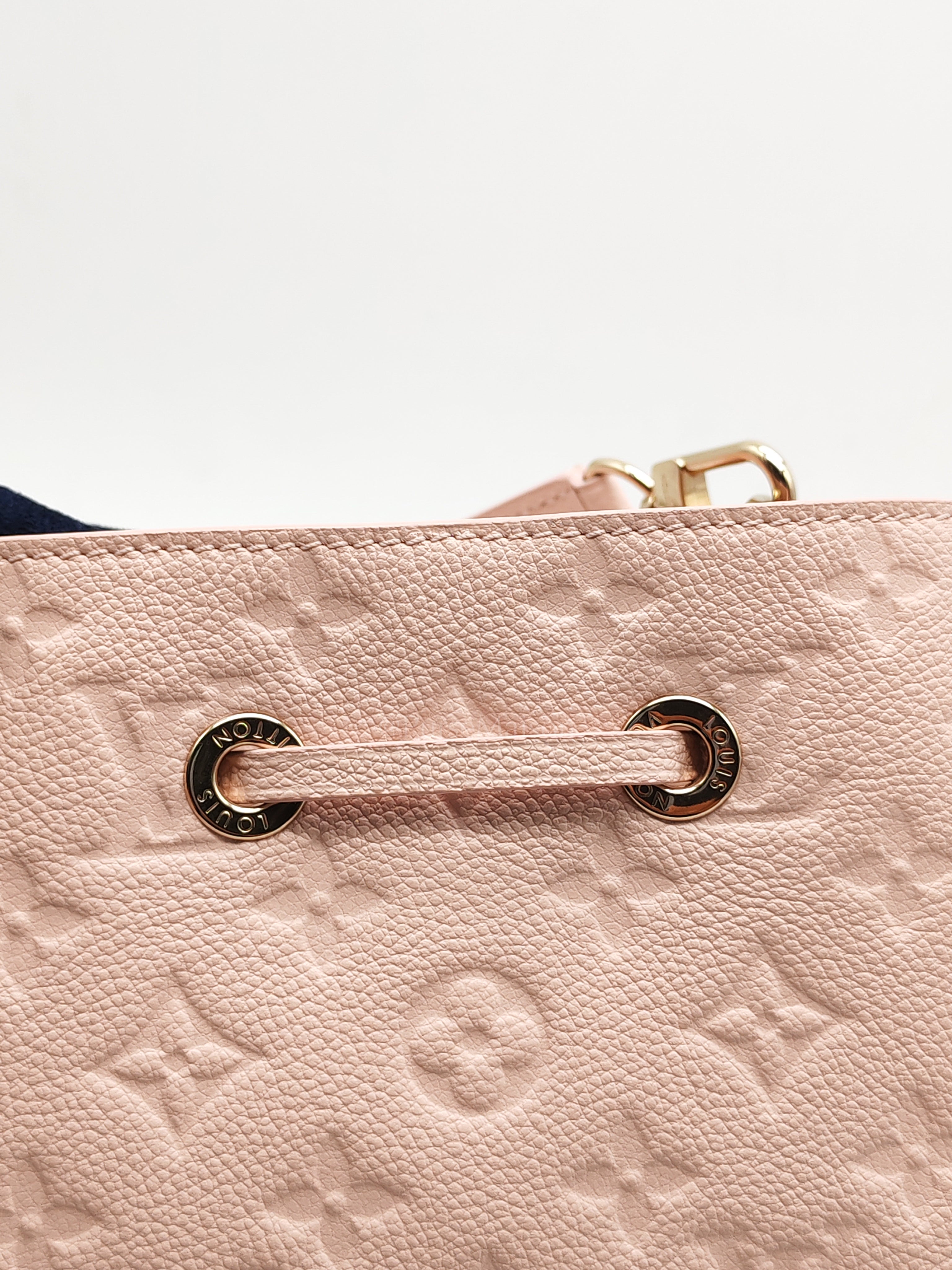 NeoNoe BB in Opal Pink Monogram Empriente Leather & Light Gold Hardware Microchip | Purse Maison Luxury Bags Shop