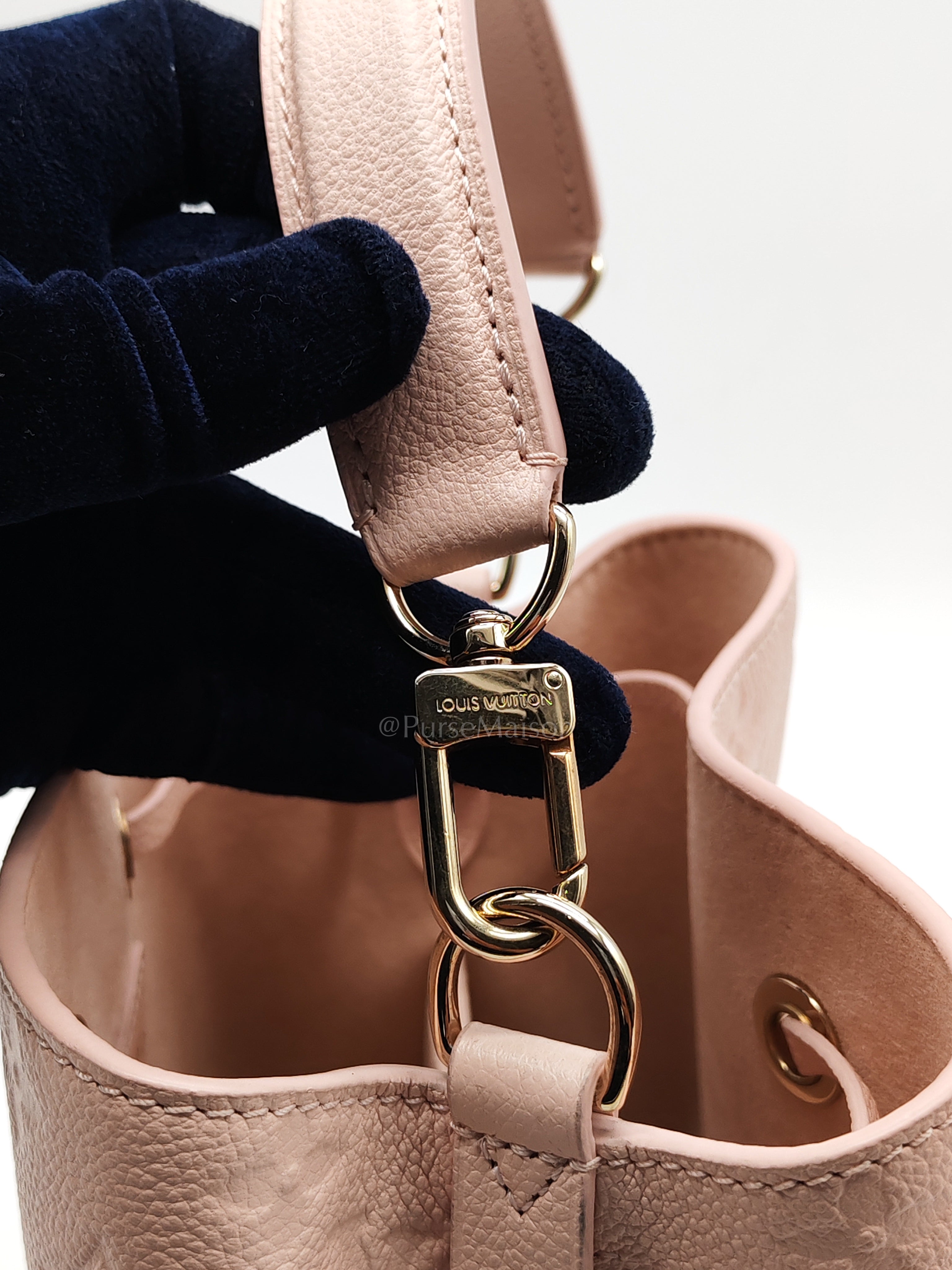 NeoNoe BB in Opal Pink Monogram Empriente Leather & Light Gold Hardware Microchip | Purse Maison Luxury Bags Shop