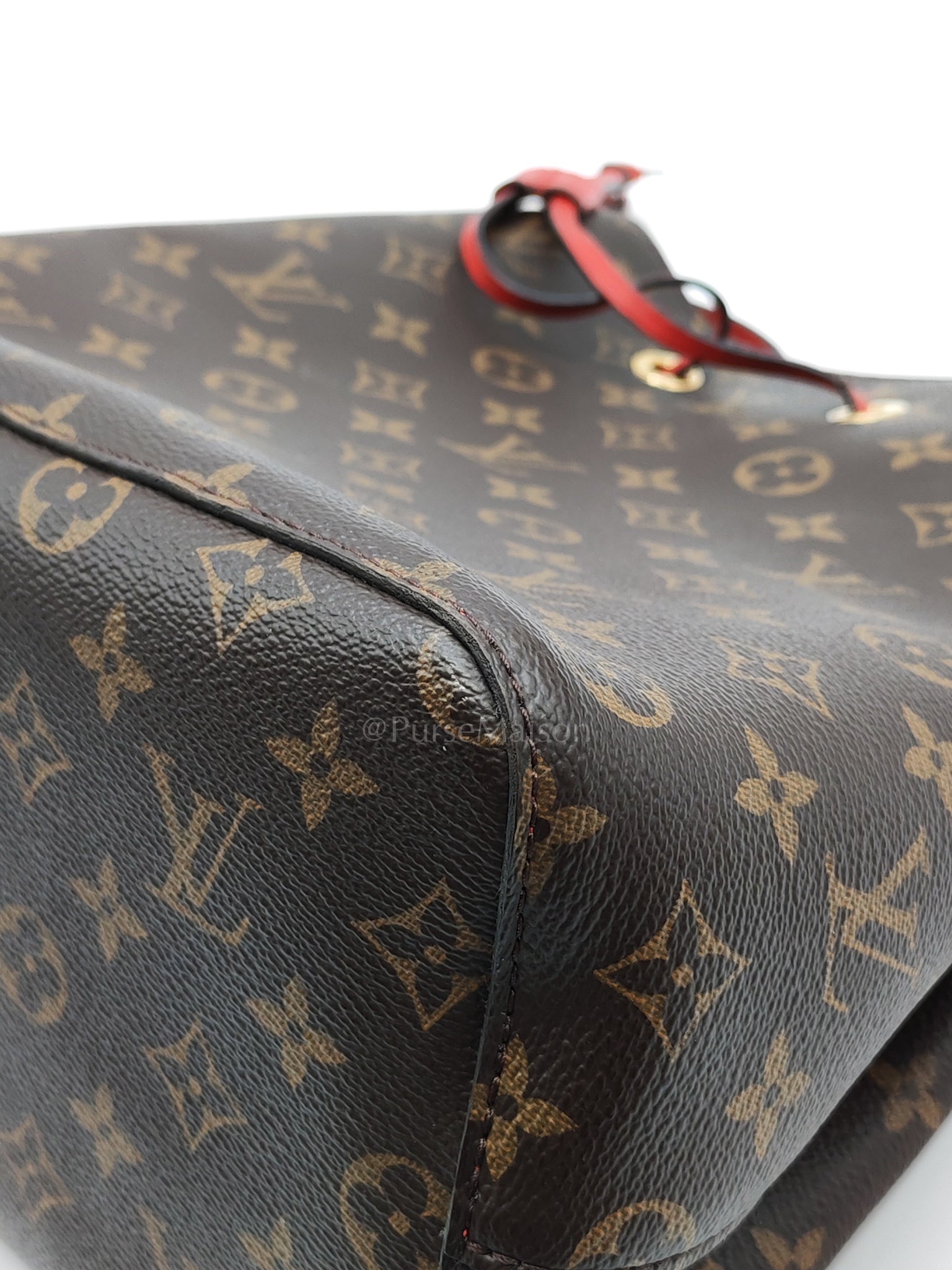 Neonoe Bucket Bag Monogram Canvas and Red (Date code: SP4117) | Purse Maison Luxury Bags Shop