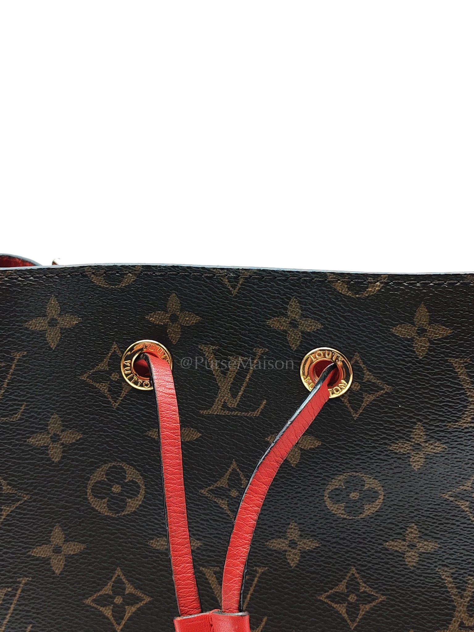 Neonoe Bucket Bag Monogram Canvas and Red (Date code: SP4117) | Purse Maison Luxury Bags Shop