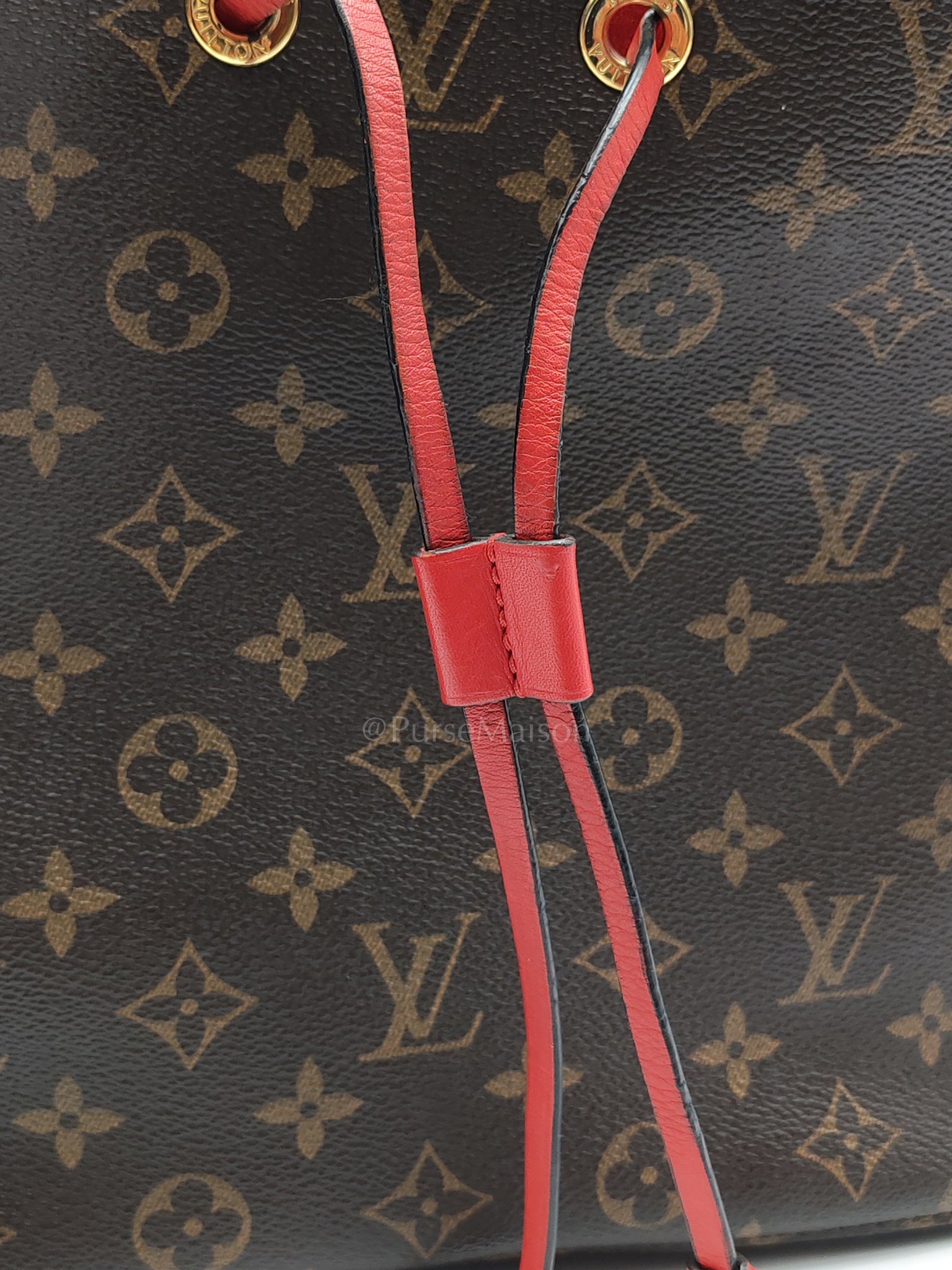 Neonoe Bucket Bag Monogram Canvas and Red (Date code: SP4117) | Purse Maison Luxury Bags Shop