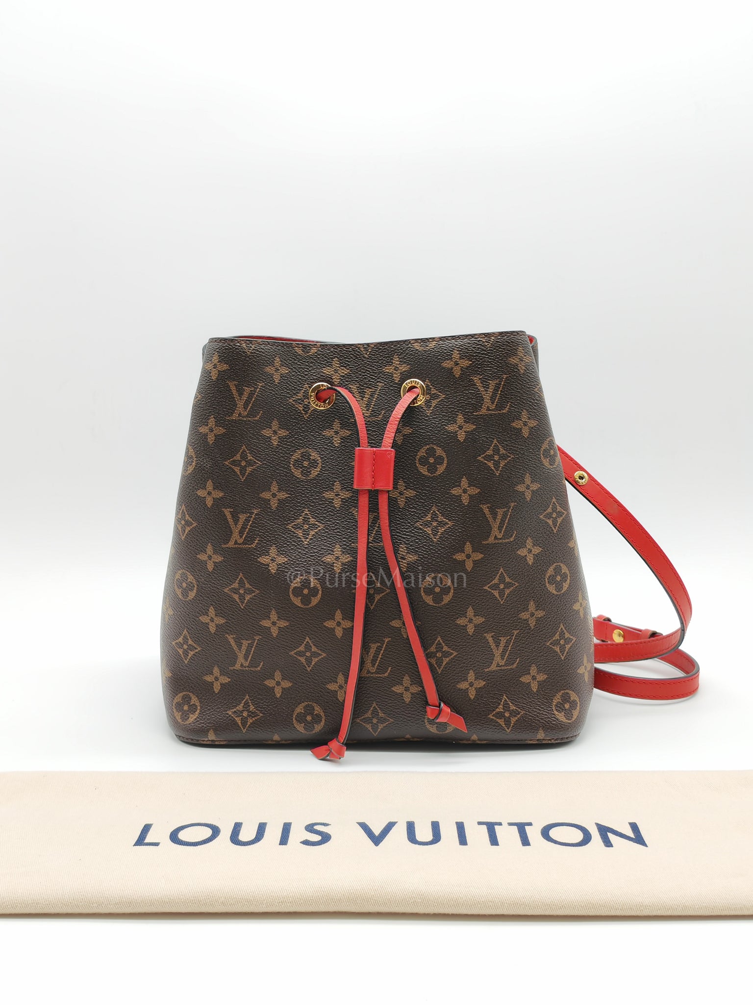 Neonoe Bucket Bag Monogram Canvas and Red (Date code: SP4117) | Purse Maison Luxury Bags Shop