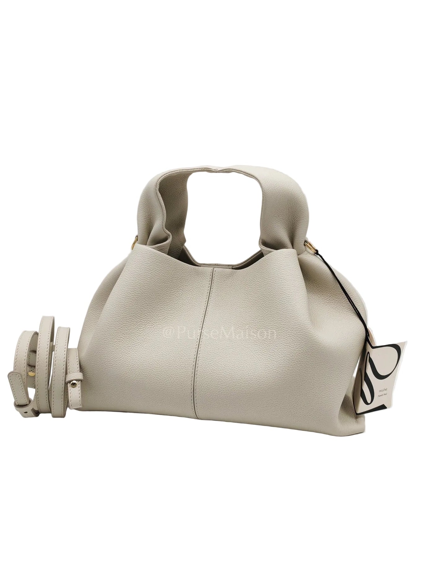 Neuf in Chalk Graine Leather Shoulder Bag | Purse Maison Luxury Bags Shop