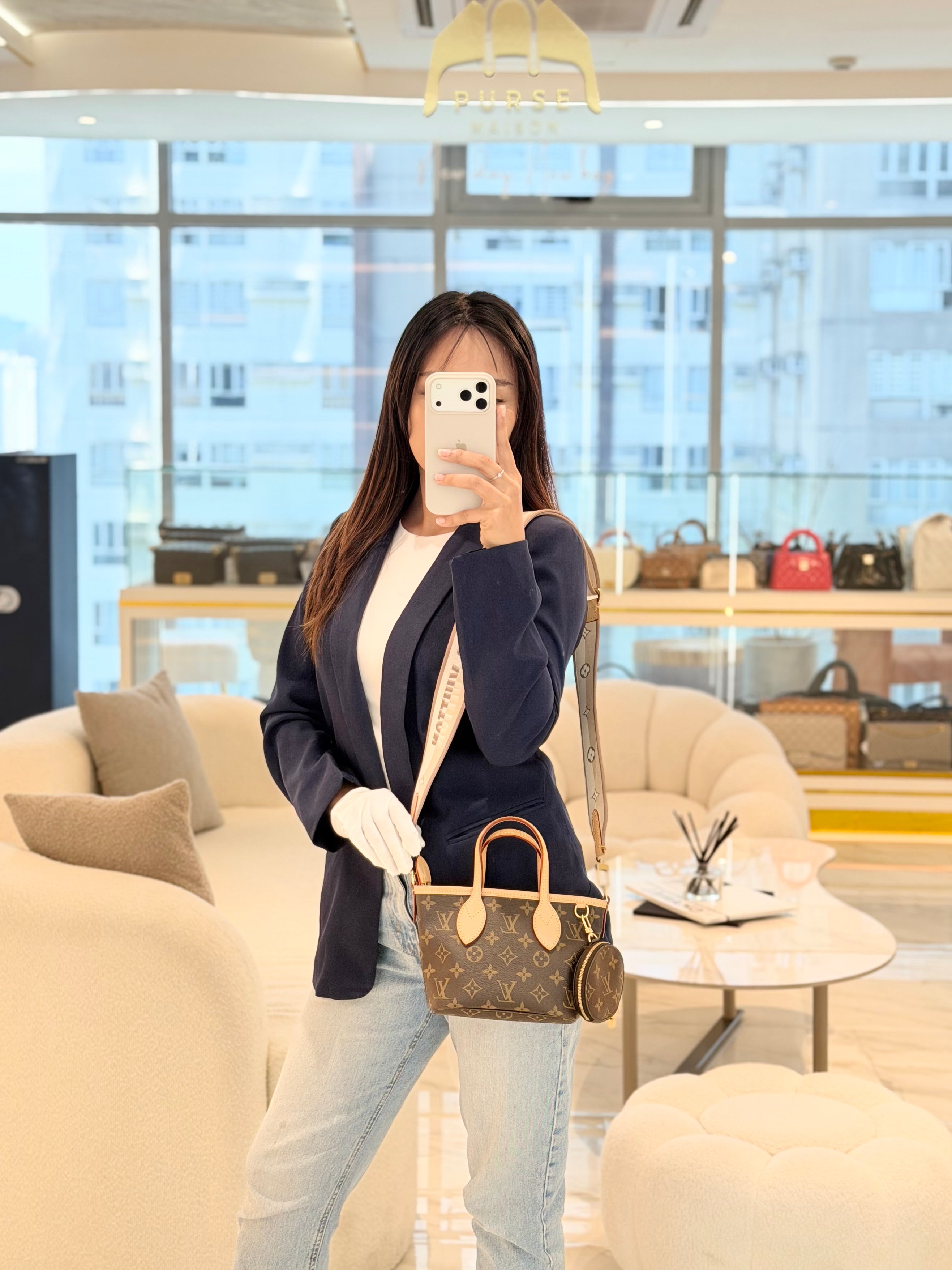 Neverfull BB in Monogram Canvas Crossbody Bag (Microchip) | Purse Maison Luxury Bags Shop