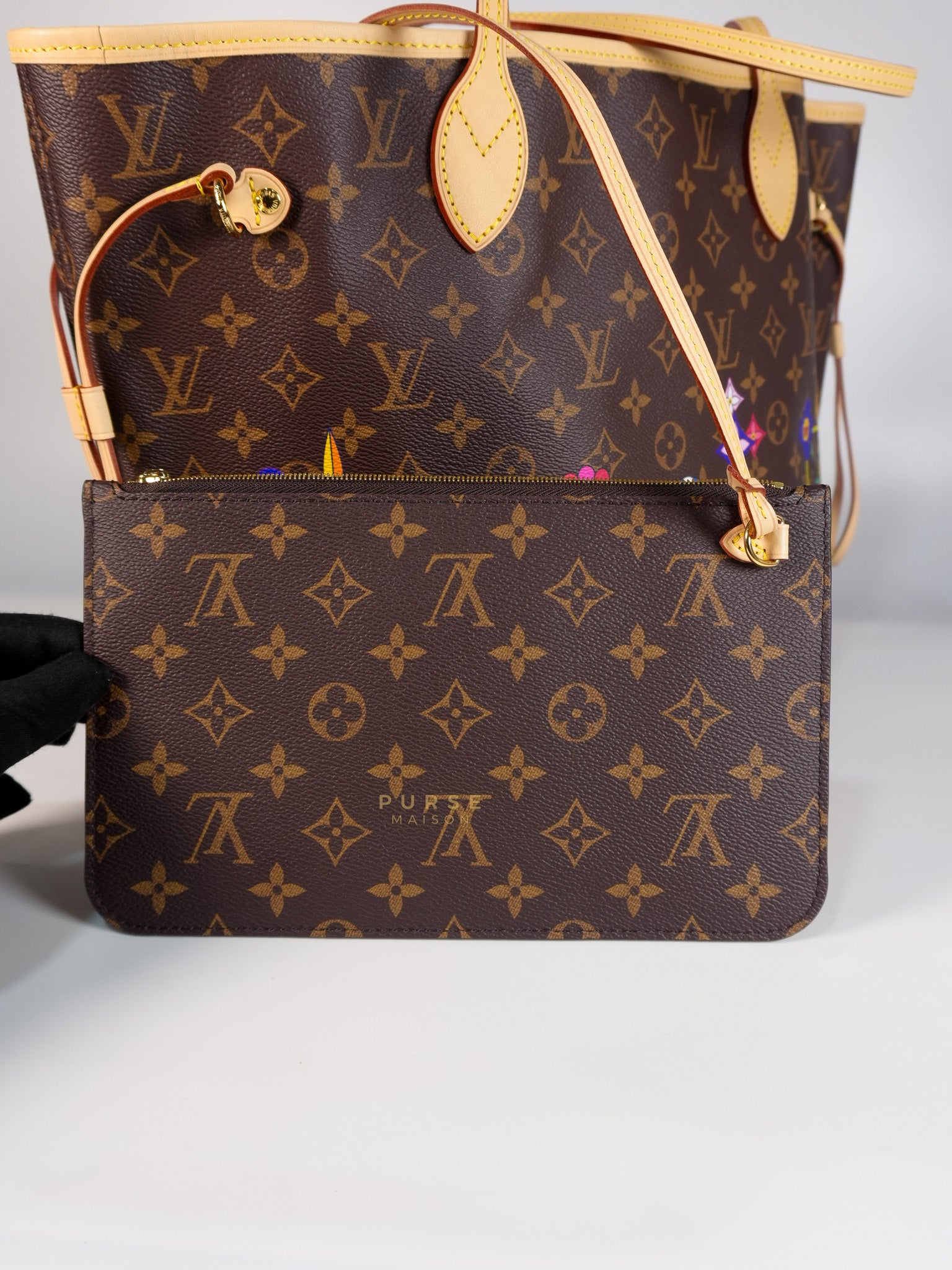 Neverfull MM in Takashi Murakami Monogram Canvas(Microchip) | Purse Maison Luxury Bags Shop