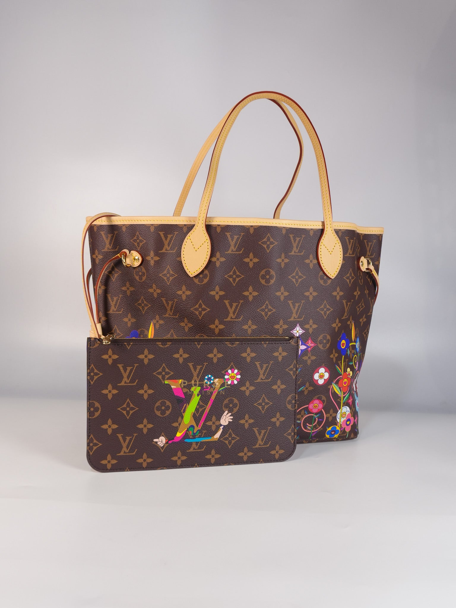 Neverfull MM in Takashi Murakami Monogram Canvas(Microchip) | Purse Maison Luxury Bags Shop