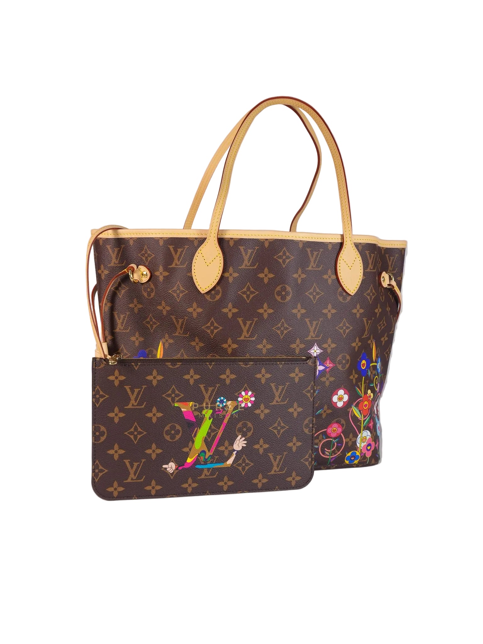 Neverfull MM in Takashi Murakami Monogram Canvas(Microchip) | Purse Maison Luxury Bags Shop