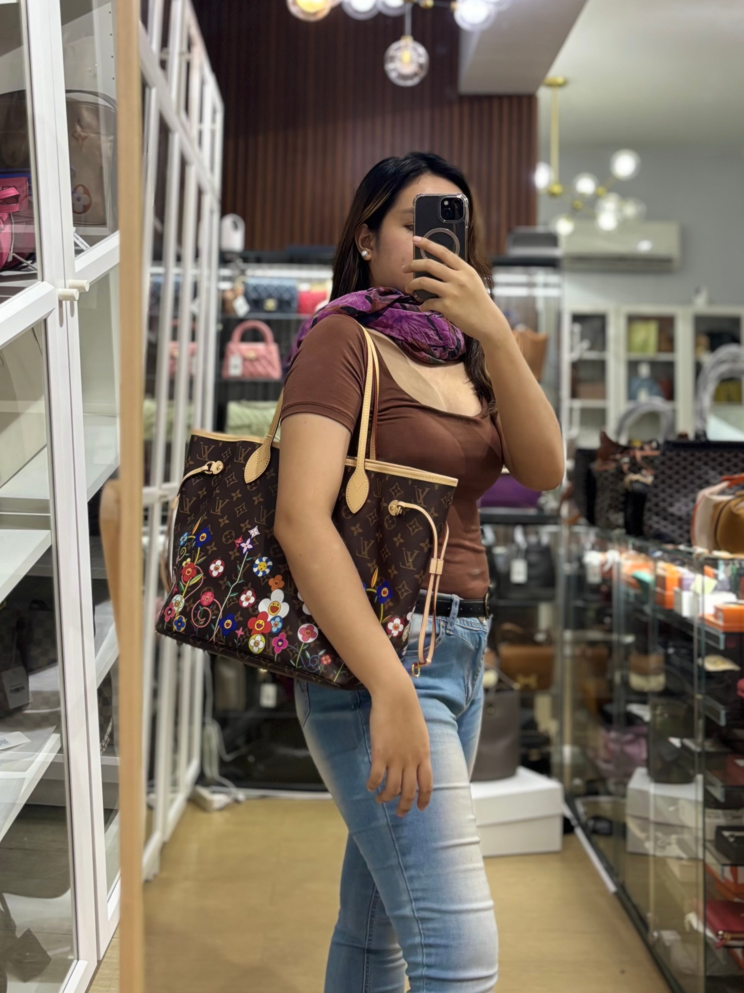 Neverfull MM in Takashi Murakami Monogram Canvas(Microchip) | Purse Maison Luxury Bags Shop