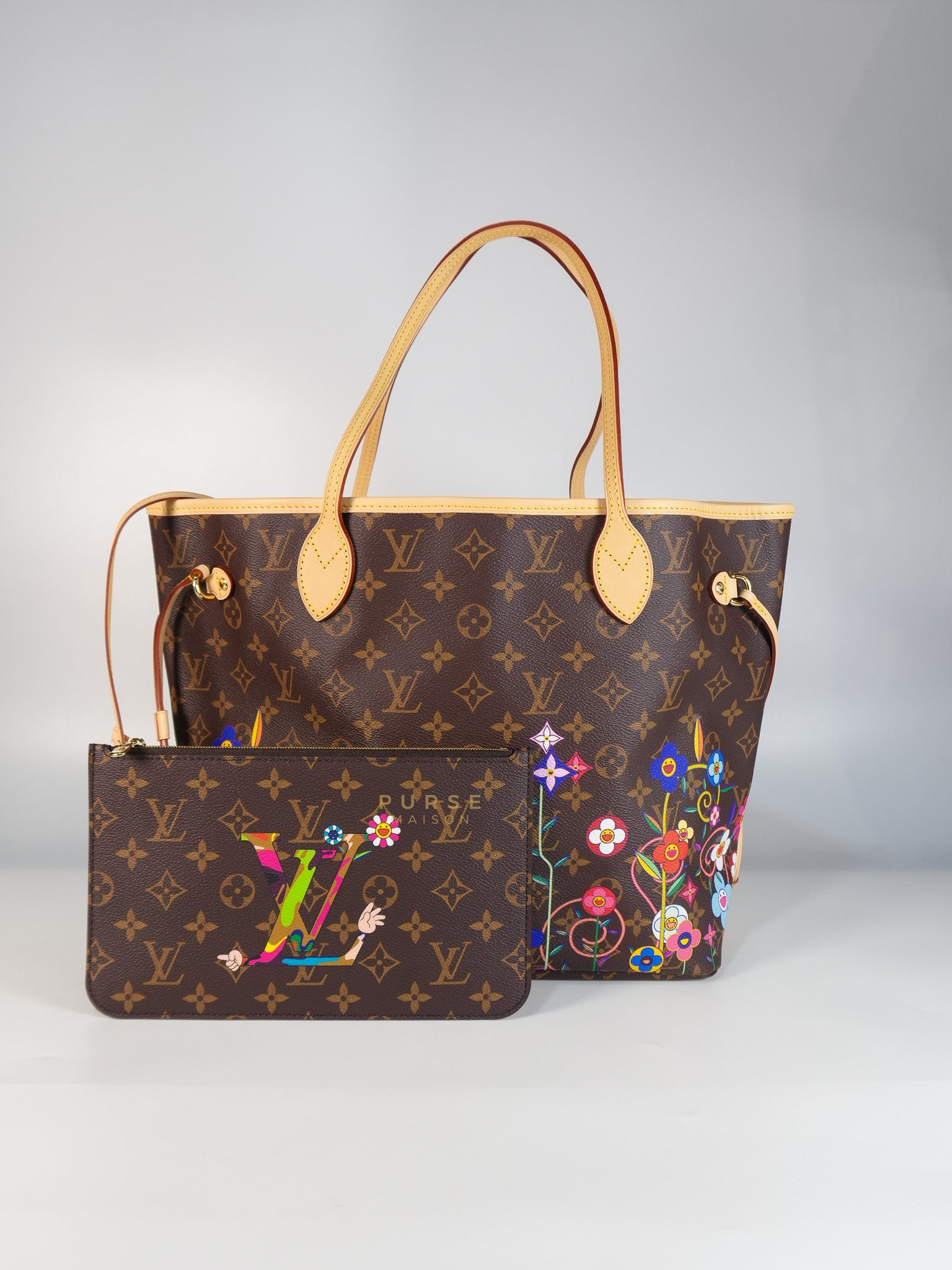 Neverfull MM in Takashi Murakami Monogram Canvas(Microchip) | Purse Maison Luxury Bags Shop