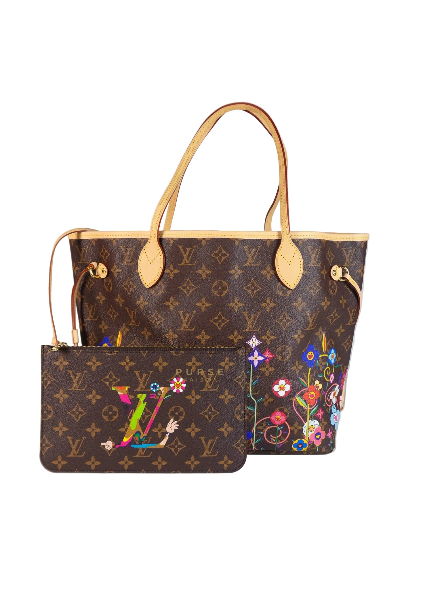 Neverfull MM in Takashi Murakami Monogram Canvas(Microchip) | Purse Maison Luxury Bags Shop