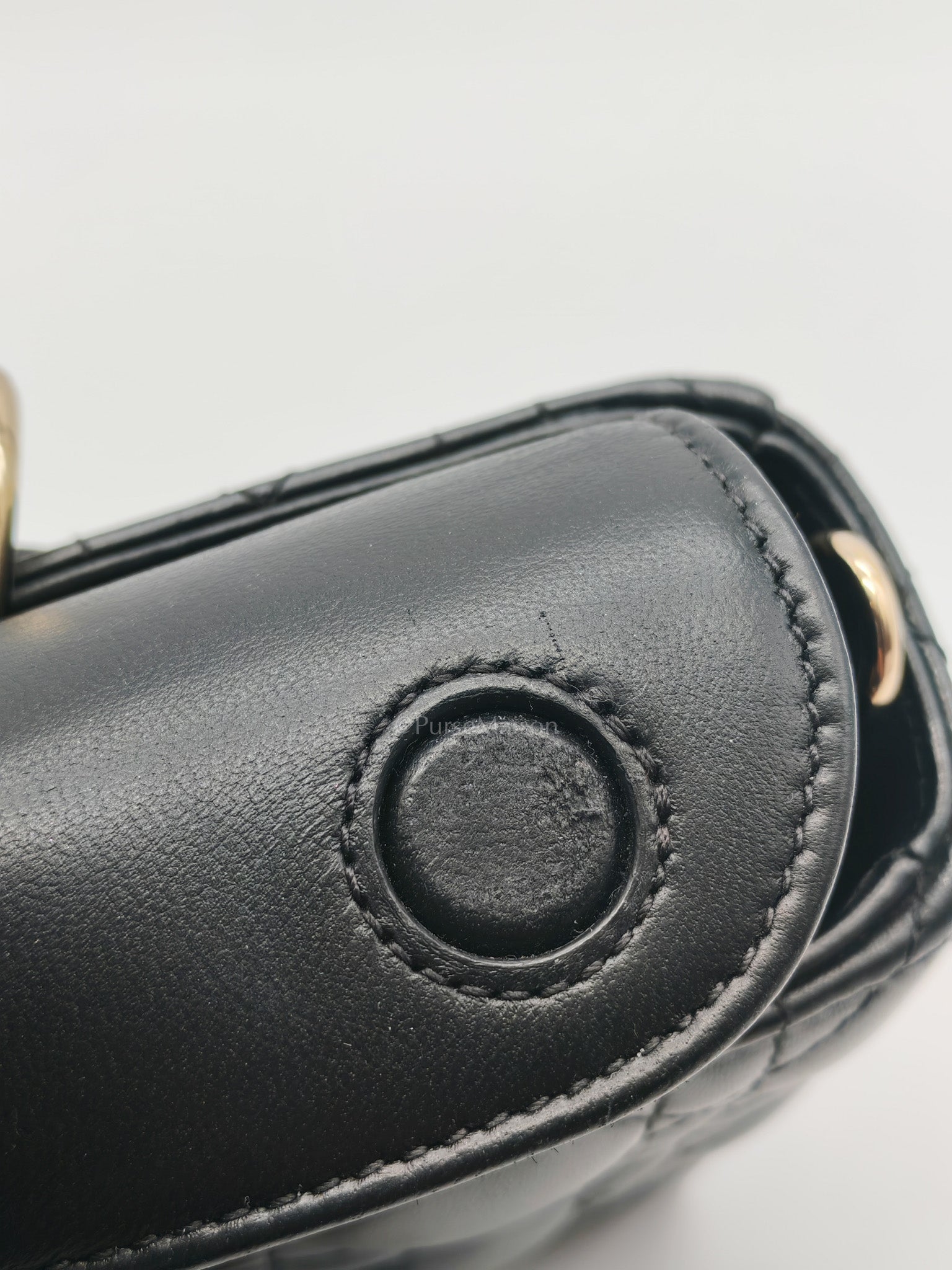Lady D-Joy Medium in Black Quilted Lambskin Leather & Light Gold Hardware