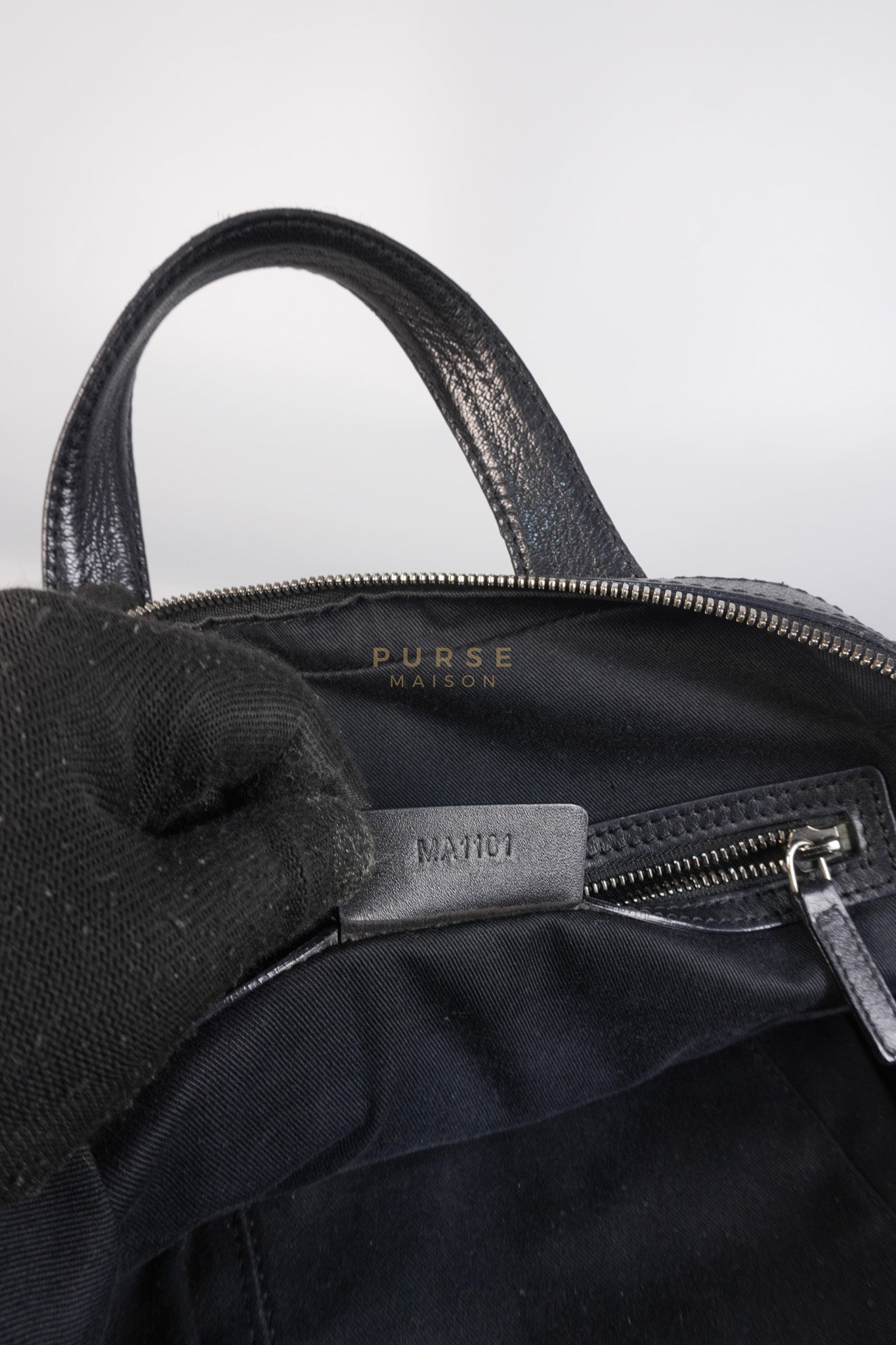 Nightingale Bag Medium in Black Calfskin Leather & Silver Hardware | Purse Maison Luxury Bags Shop