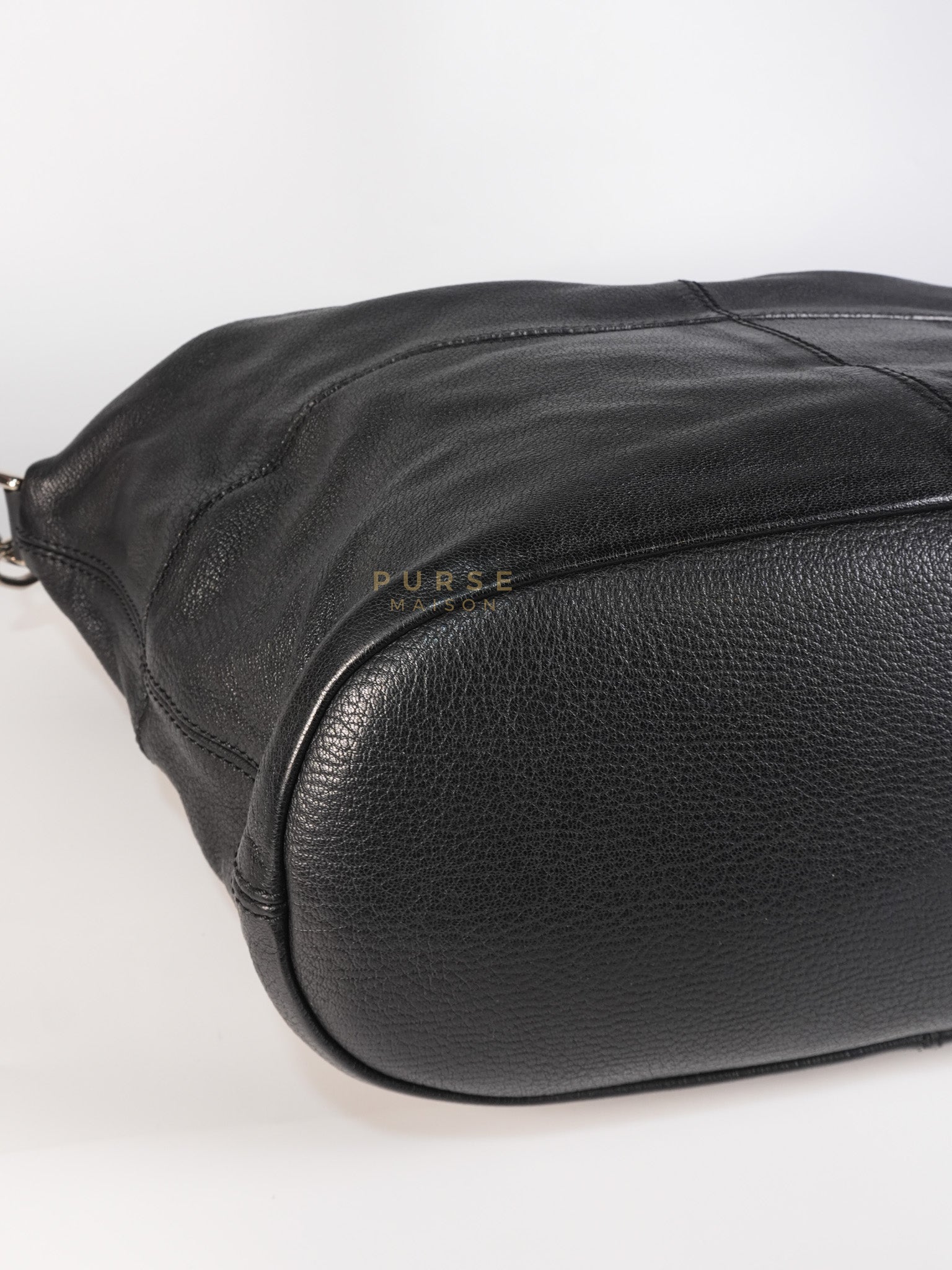 Nightingale Bag Medium in Black Calfskin Leather & Silver Hardware | Purse Maison Luxury Bags Shop