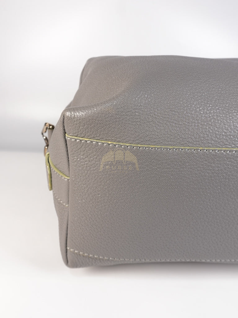 Nightingale in Large Gray Grained Calfskin Leather Shoulder Bag | Purse Maison Luxury Bags Shop