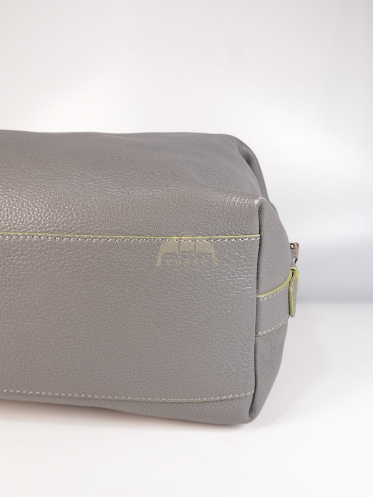 Nightingale in Large Gray Grained Calfskin Leather Shoulder Bag | Purse Maison Luxury Bags Shop