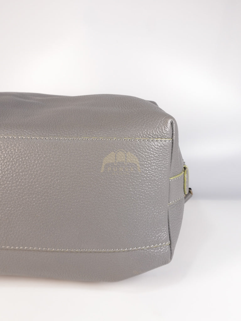 Nightingale in Large Gray Grained Calfskin Leather Shoulder Bag | Purse Maison Luxury Bags Shop