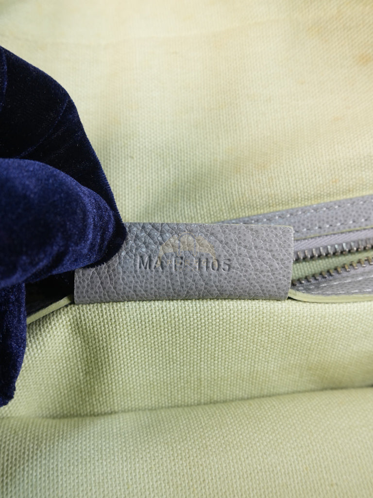 Nightingale in Large Gray Grained Calfskin Leather Shoulder Bag | Purse Maison Luxury Bags Shop